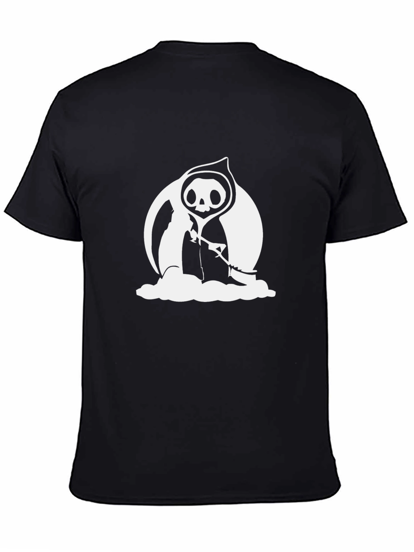 Grim Reaper Graphic Tee - Black Cotton T-Shirt