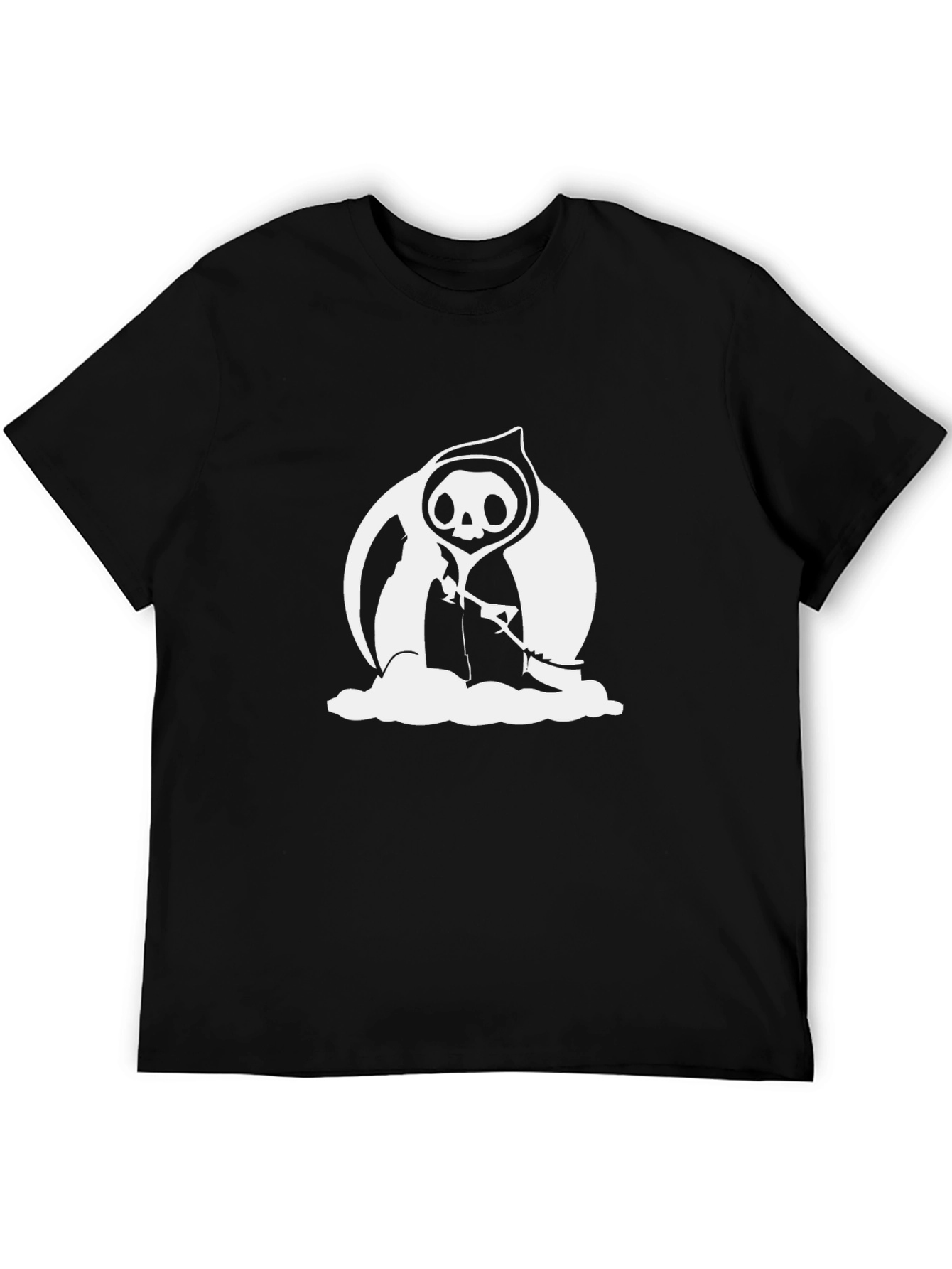 Grim Reaper Graphic Tee - Black Cotton T-Shirt