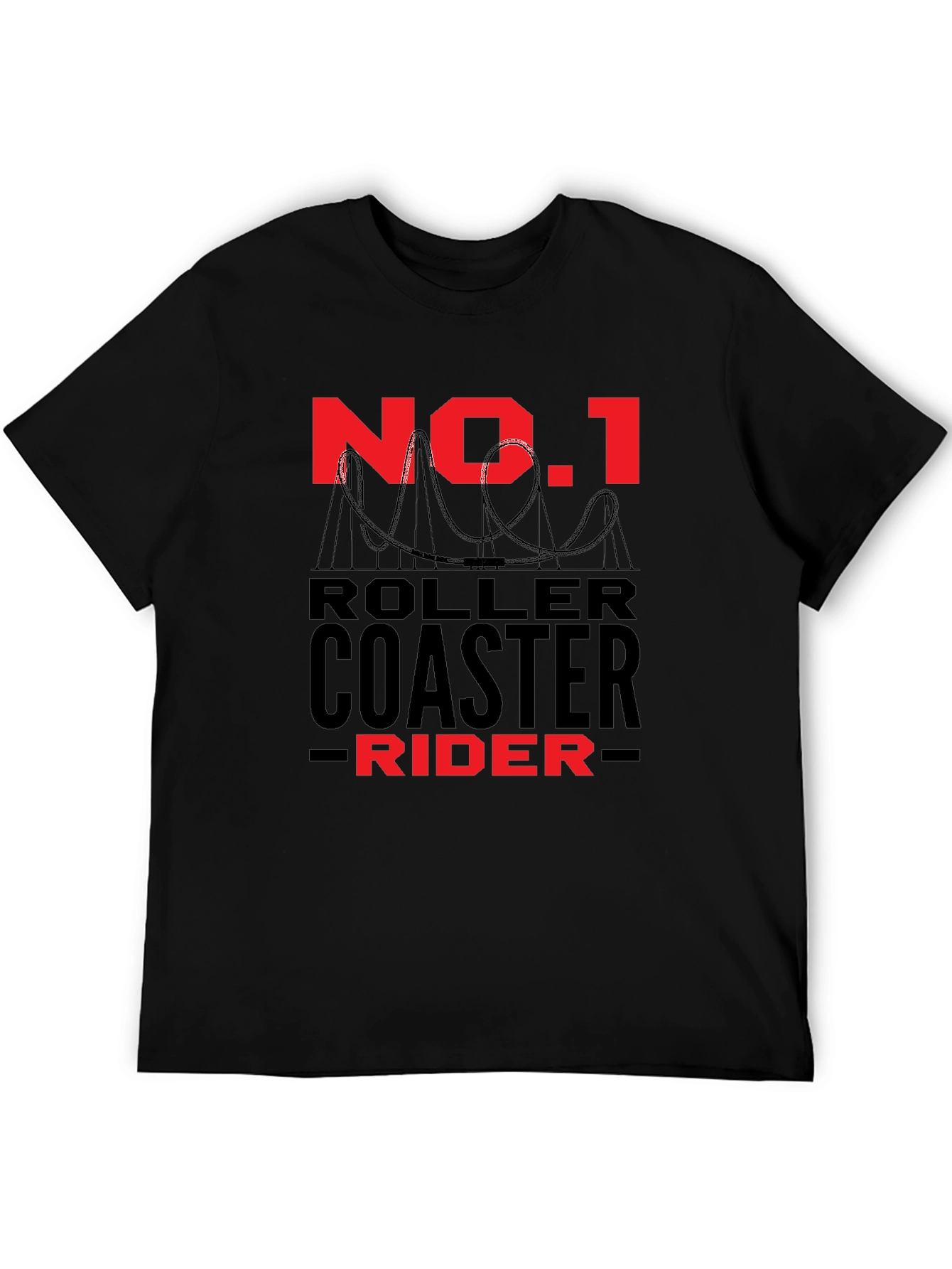 No. 1 Roller Coaster Rider Black Tee