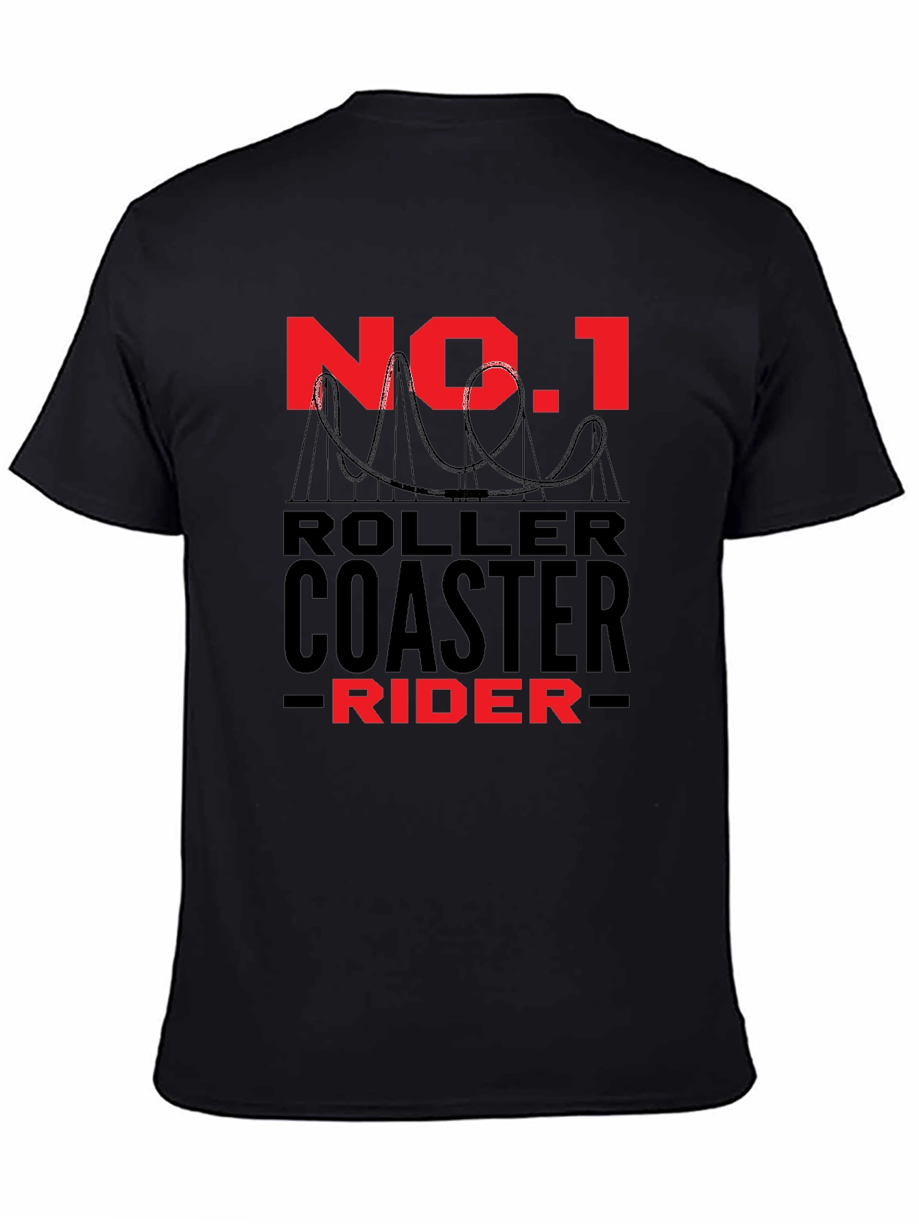 No. 1 Roller Coaster Rider Black Tee