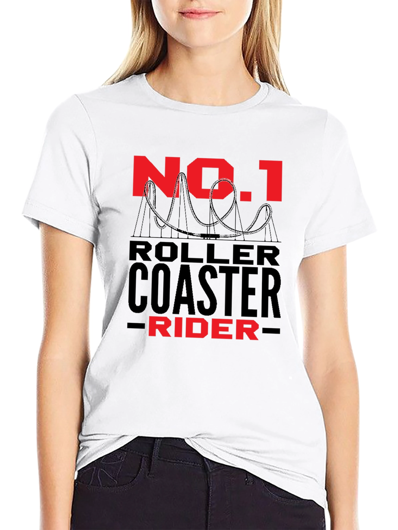 No. 1 Roller Coaster Rider Black Tee