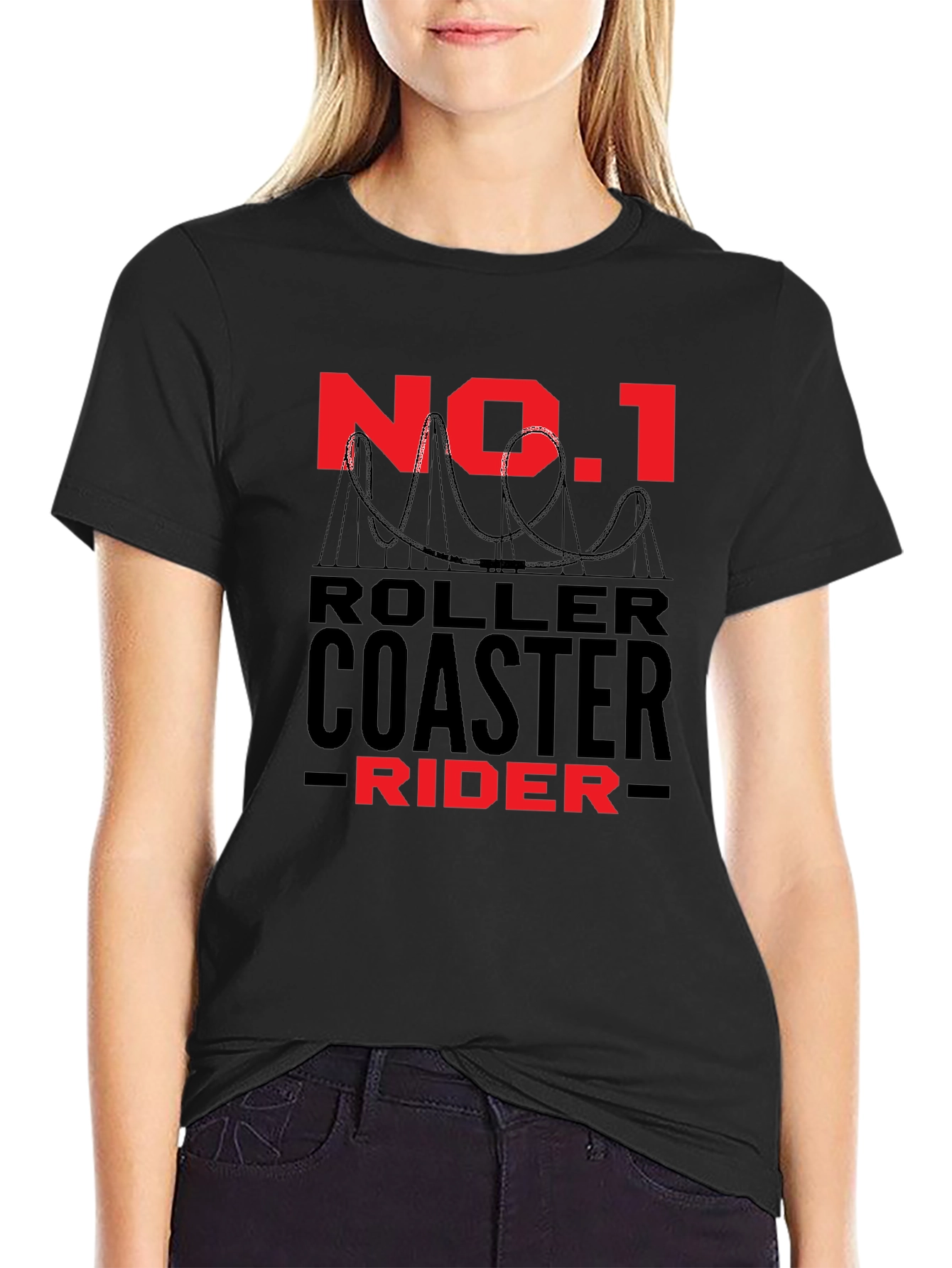 No. 1 Roller Coaster Rider Black Tee