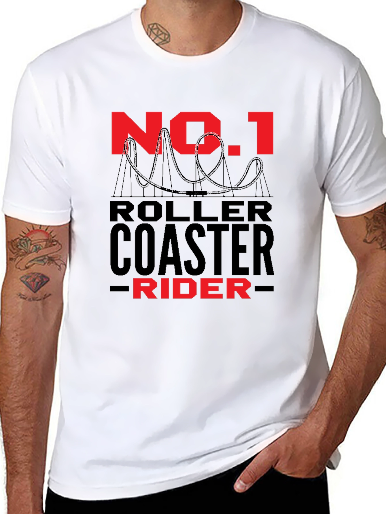 No. 1 Roller Coaster Rider Black Tee