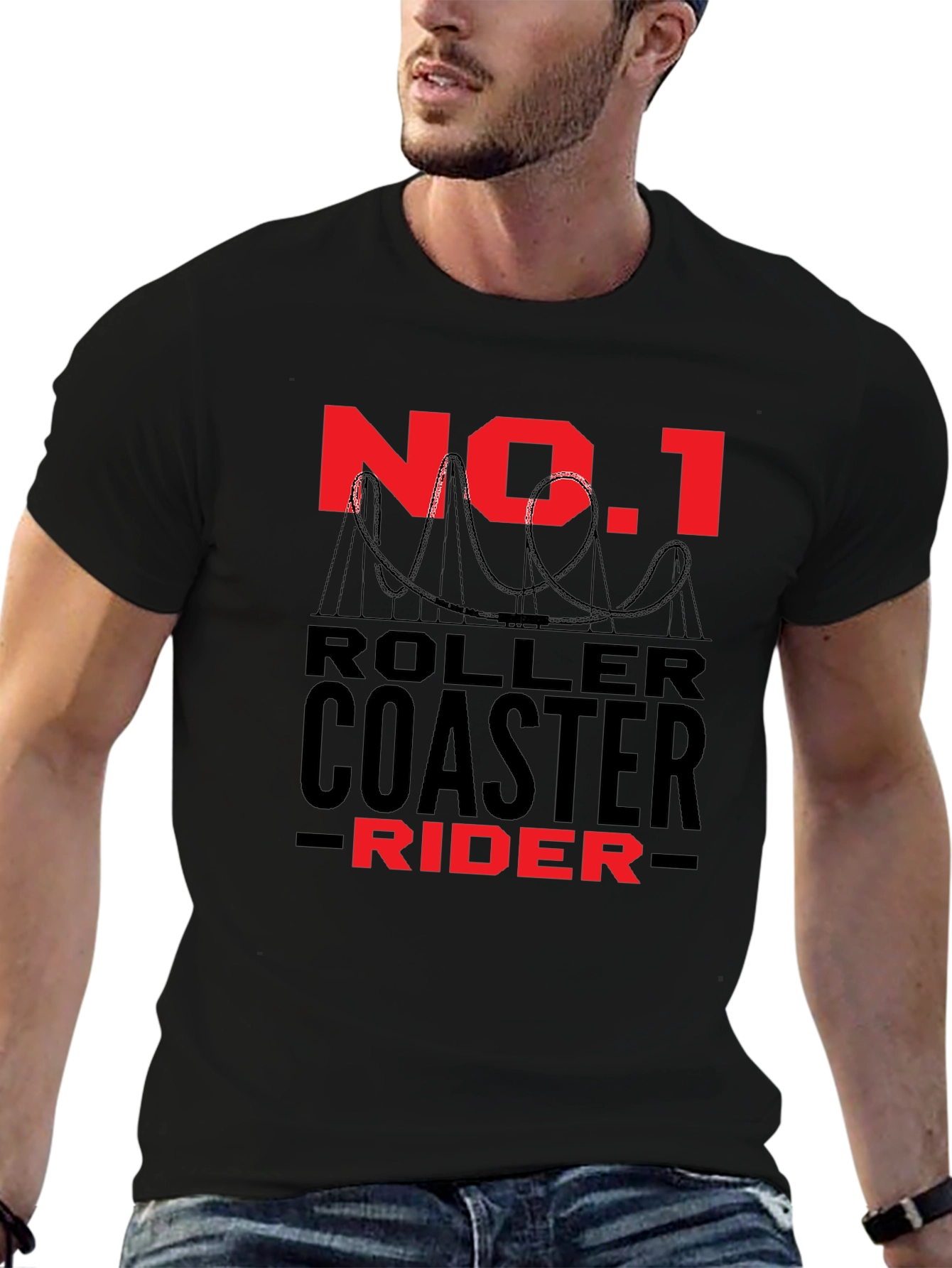 No. 1 Roller Coaster Rider Black Tee