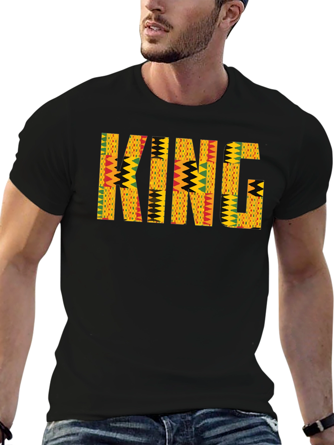 King African Print Mens T-Shirt