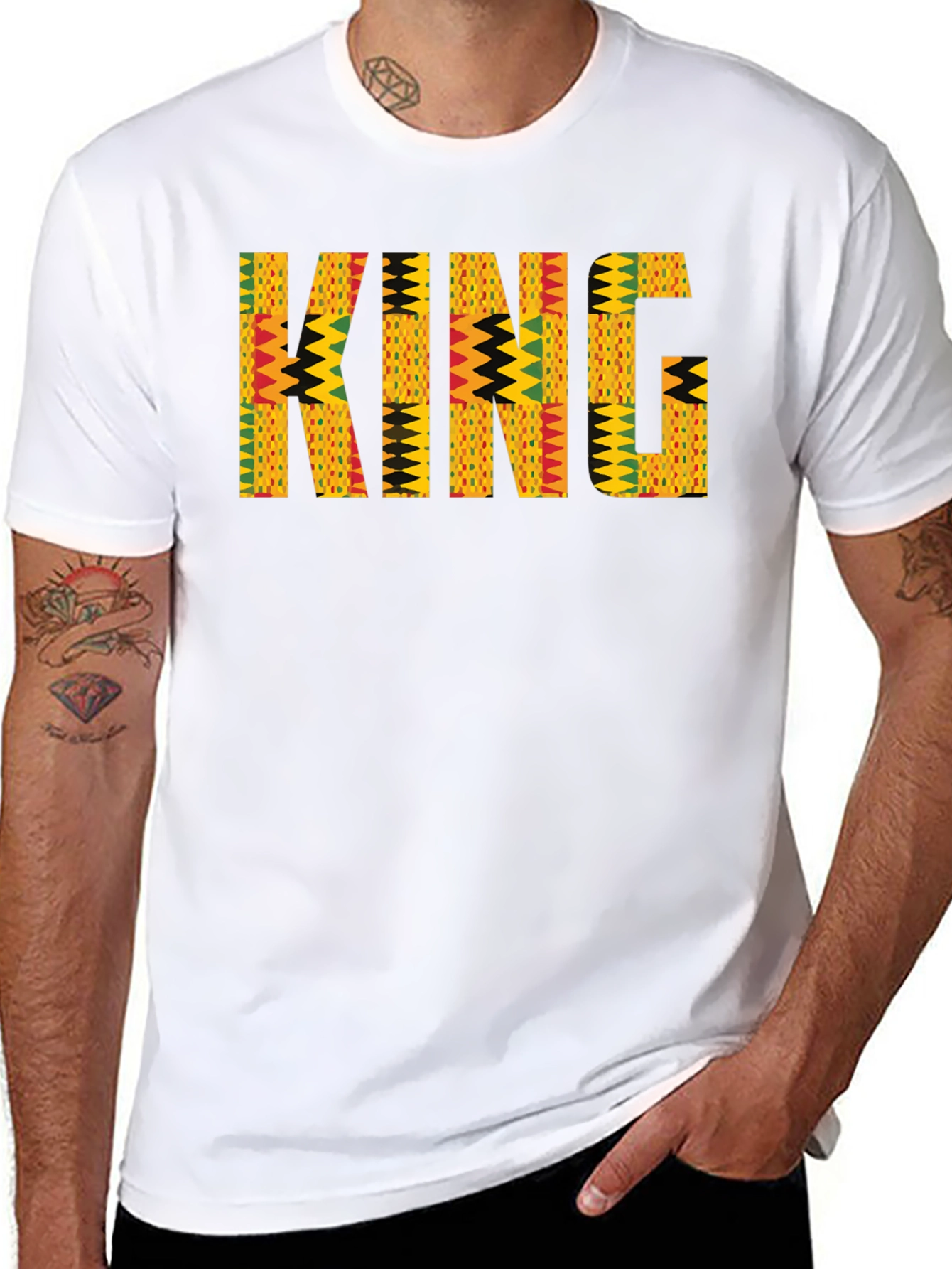 King African Print Mens T-Shirt