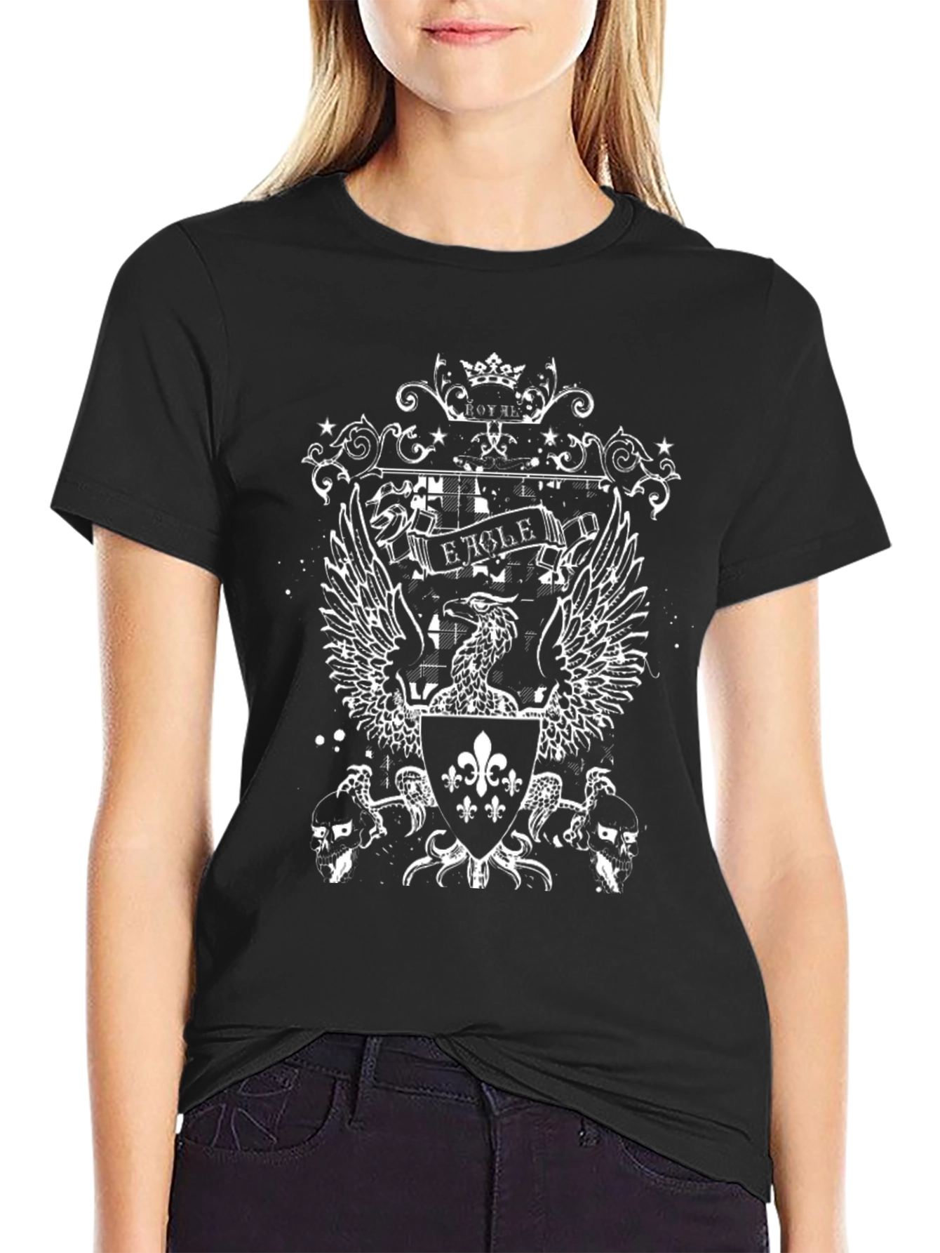 Eagle Crest Graphic Tee - Black Cotton Blend