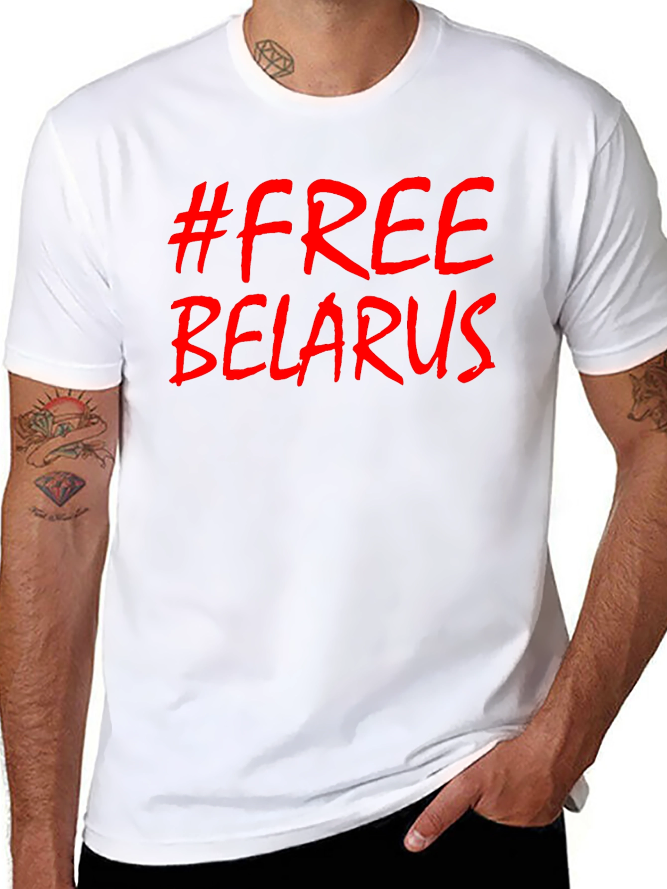 Free Belarus Graphic Tee - Protest Shirt