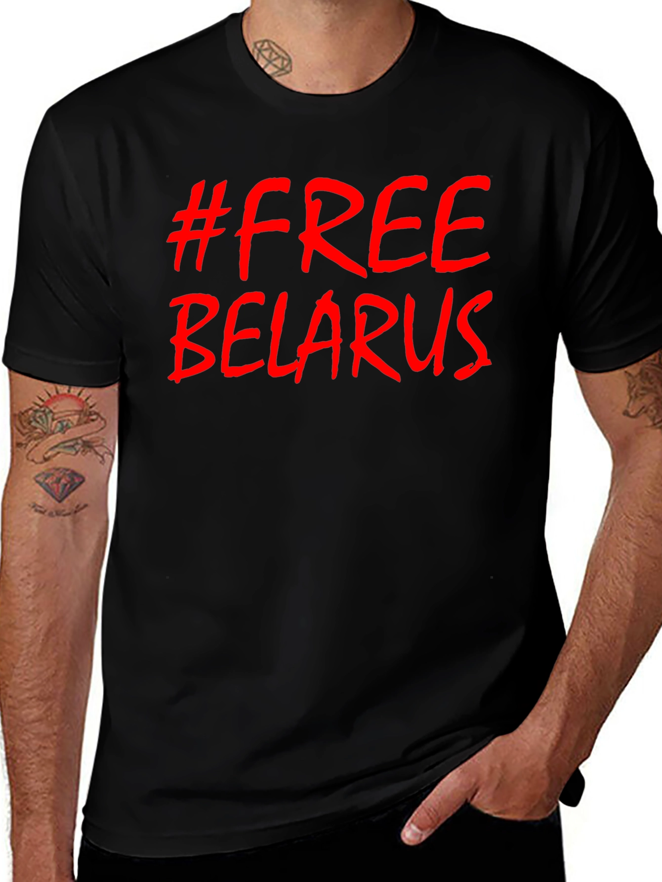 Free Belarus Graphic Tee - Protest Shirt