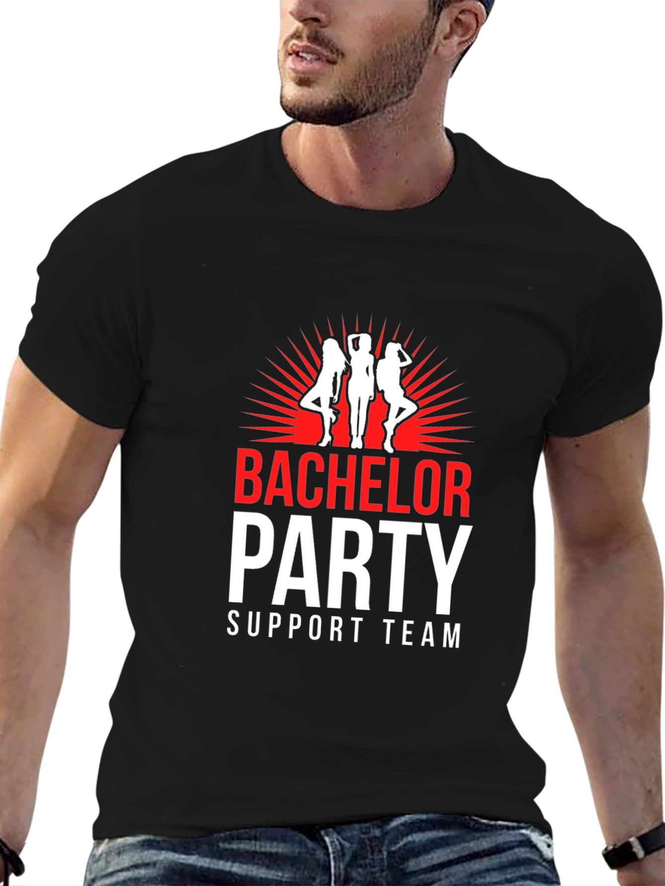 Bachelor Party Support Team Graphic T-Shirt