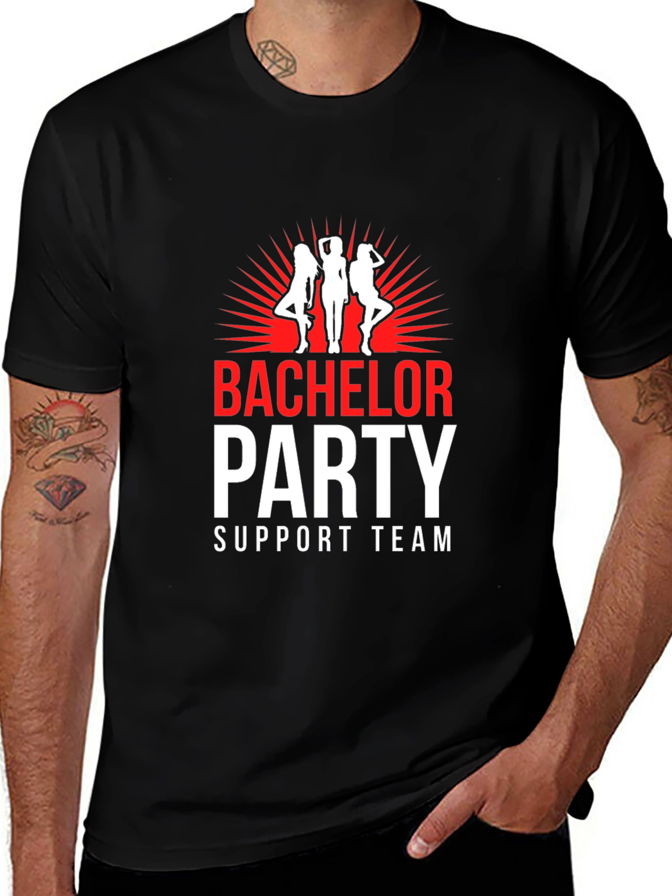 Bachelor Party Support Team Graphic T-Shirt