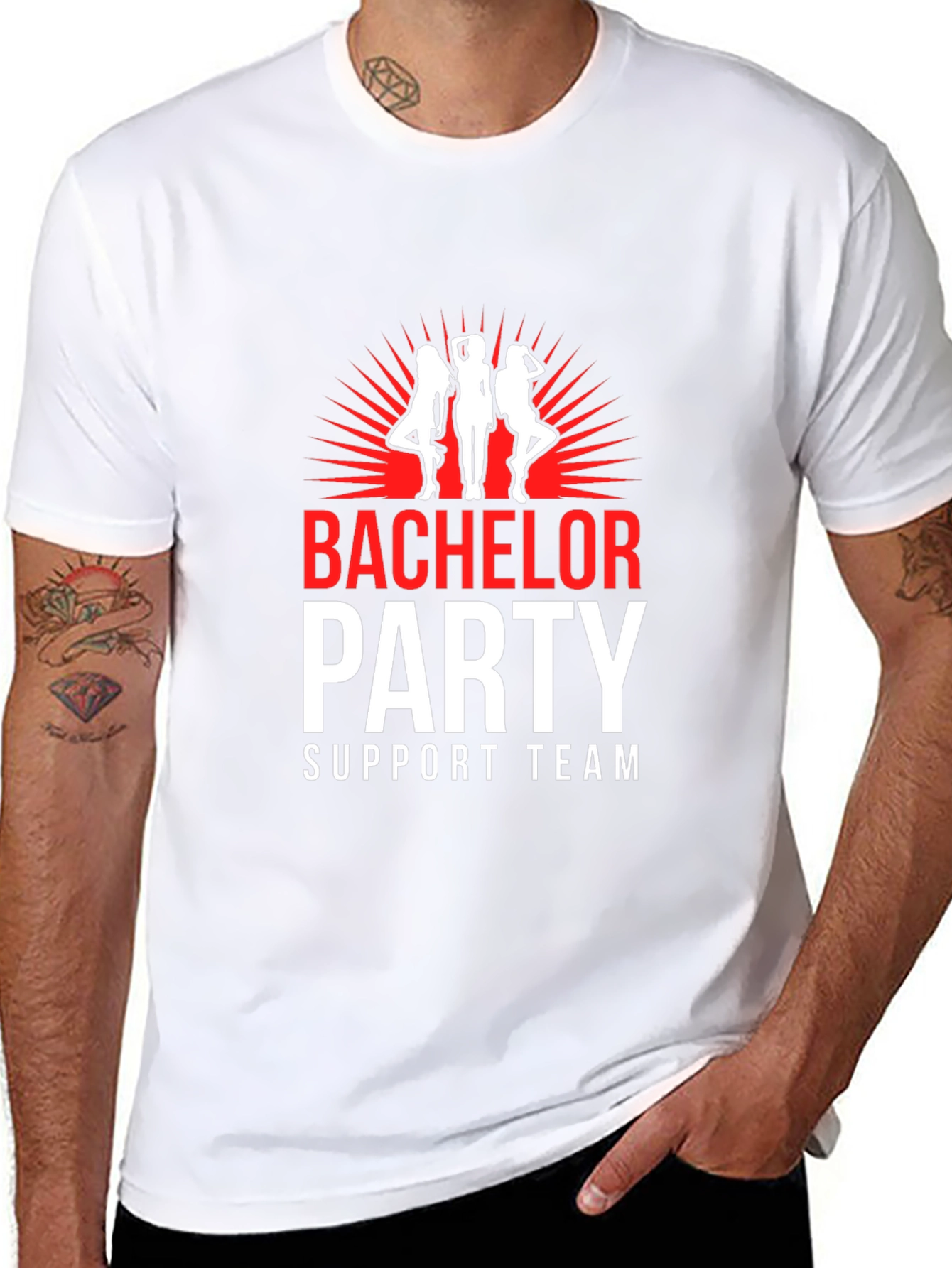 Bachelor Party Support Team Graphic T-Shirt