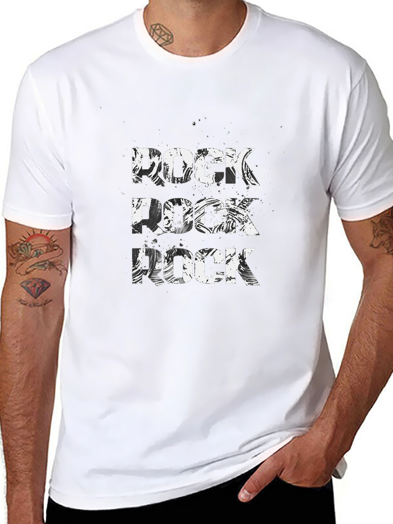 Rock Music Graphic Tee - Black Cotton T-Shirt