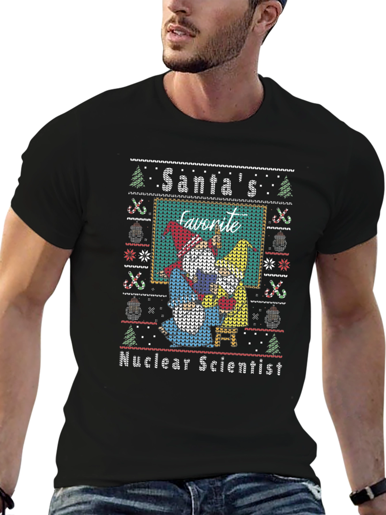 Santas Favorite Nuclear Scientist Ugly Christmas Sweater T-Shirt