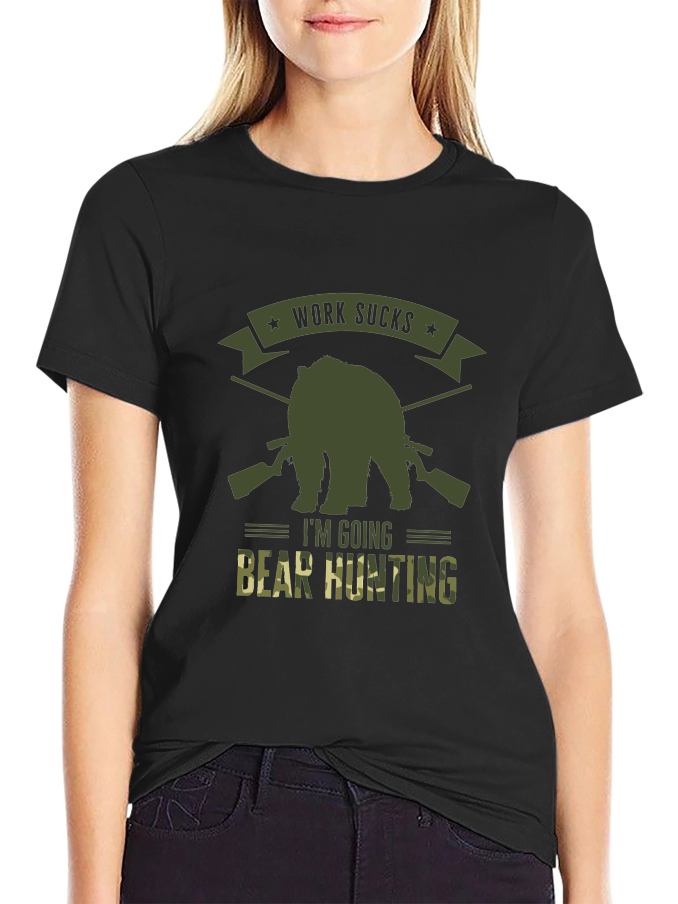 Work Sucks Bear Hunting T-Shirt