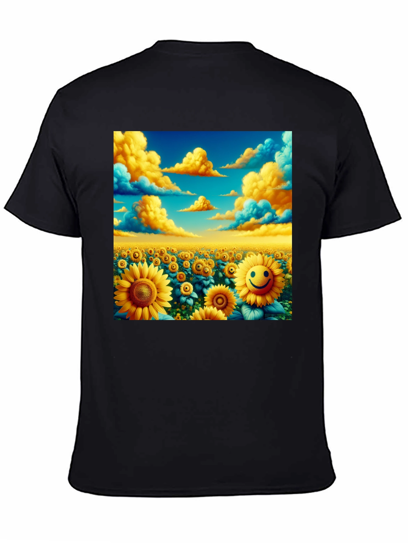 Sunflower Field Graphic Tee - Black