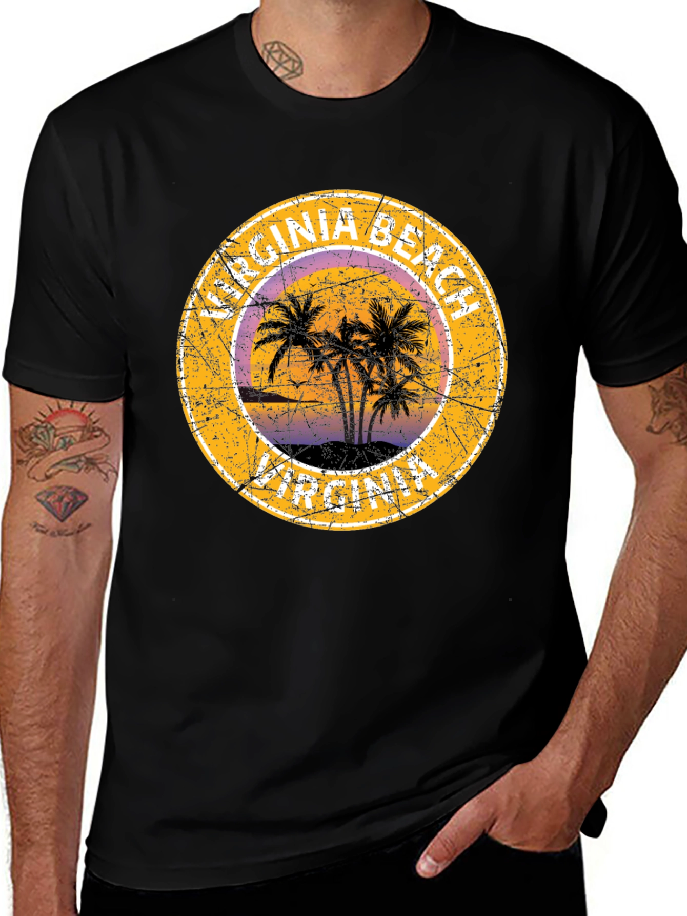 Virginia Beach T-Shirt with Palm Trees