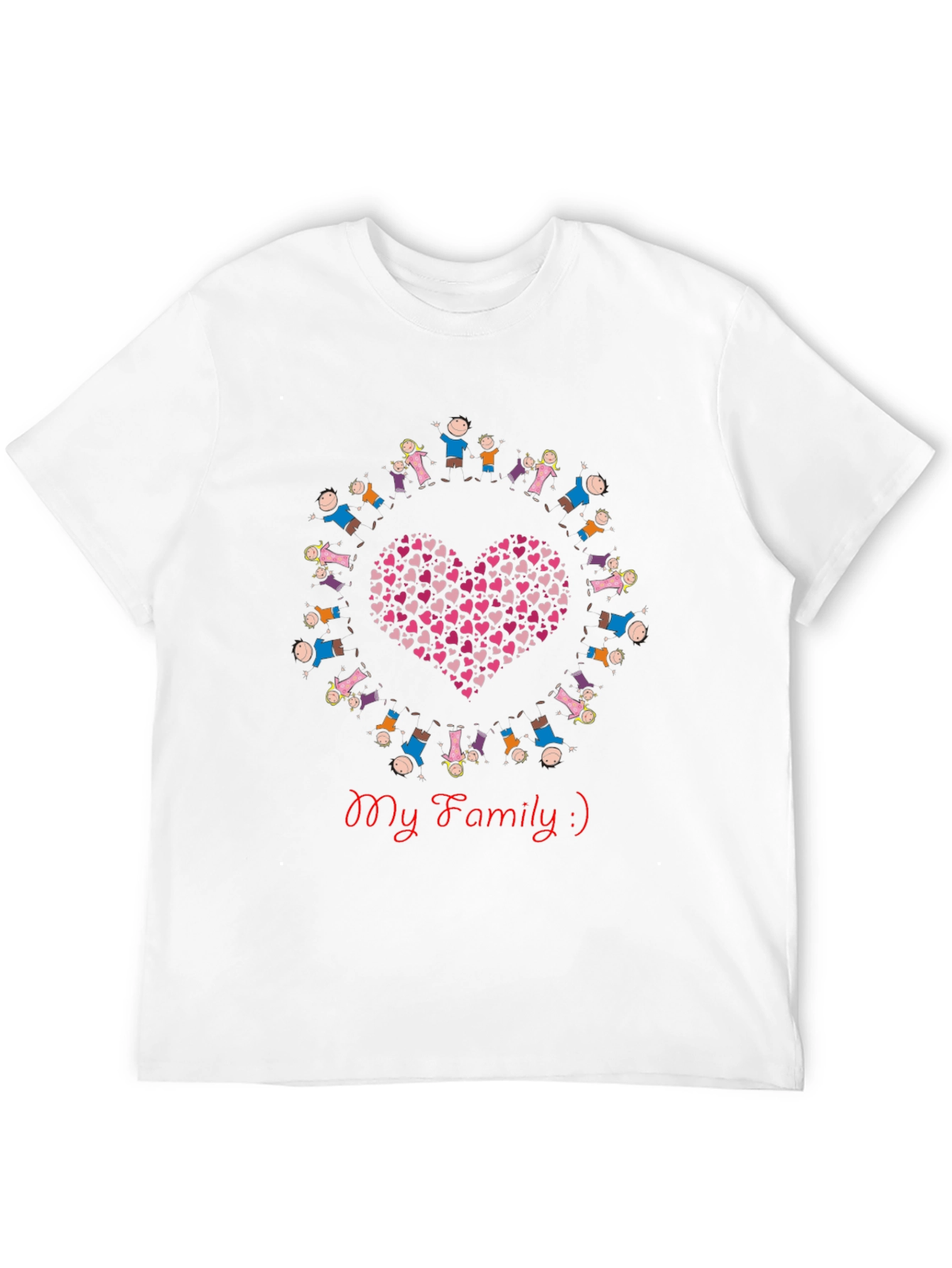 My Family Heart Graphic Black T-Shirt