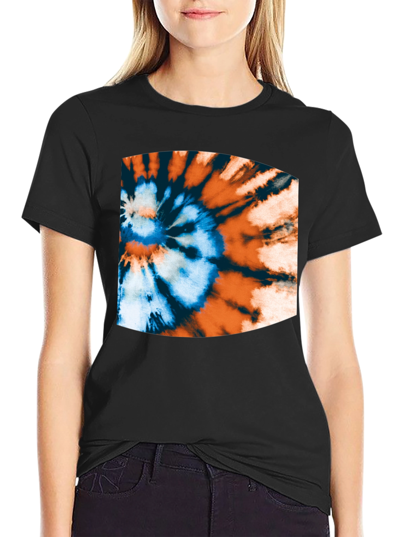 Tie-Dye Swirl Graphic Black T-Shirt