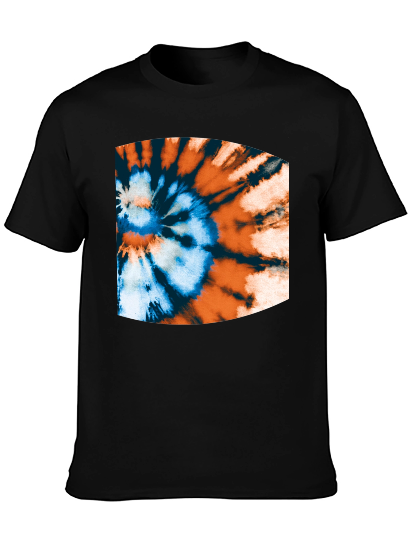 Tie-Dye Swirl Graphic Black T-Shirt