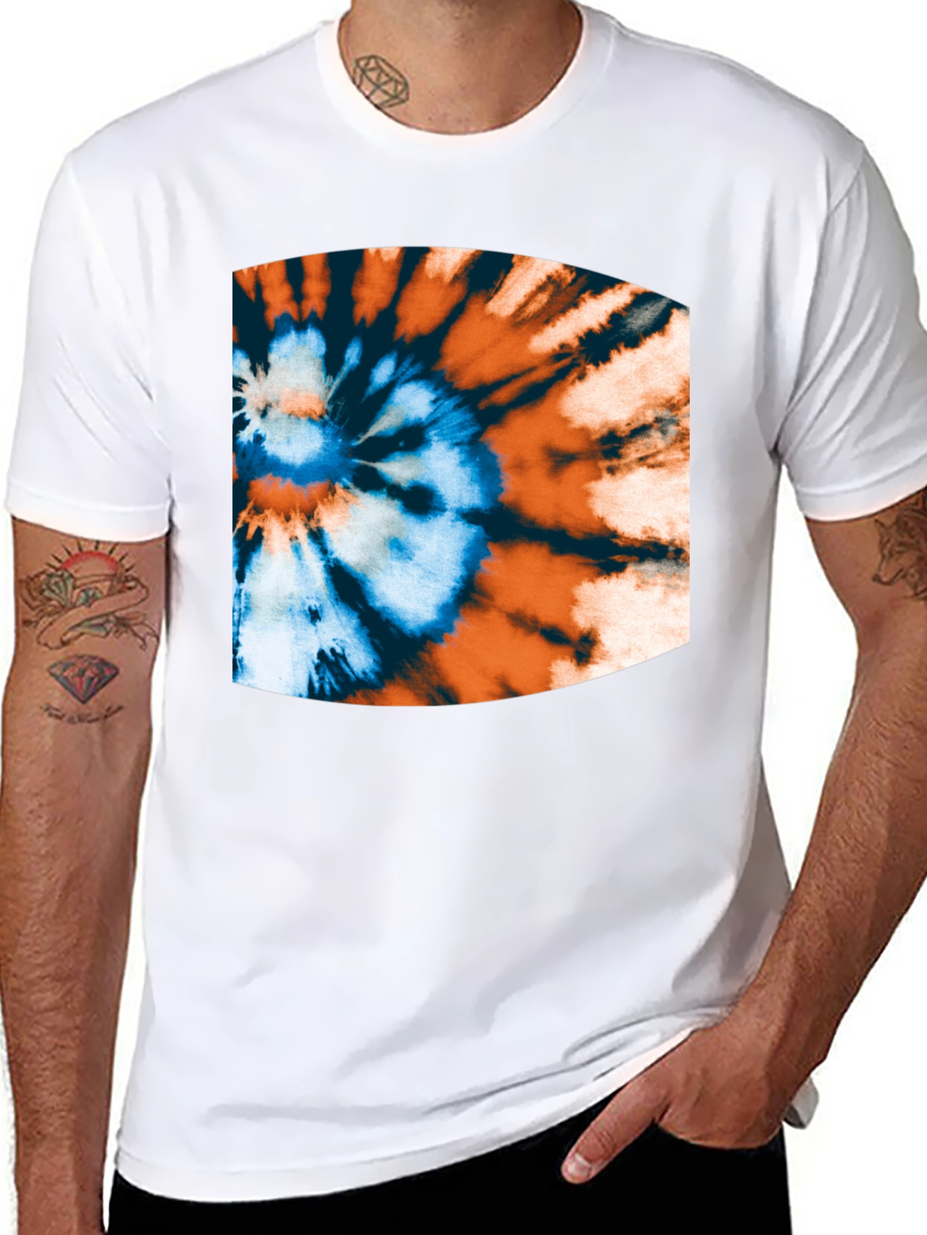 Tie-Dye Swirl Graphic Black T-Shirt