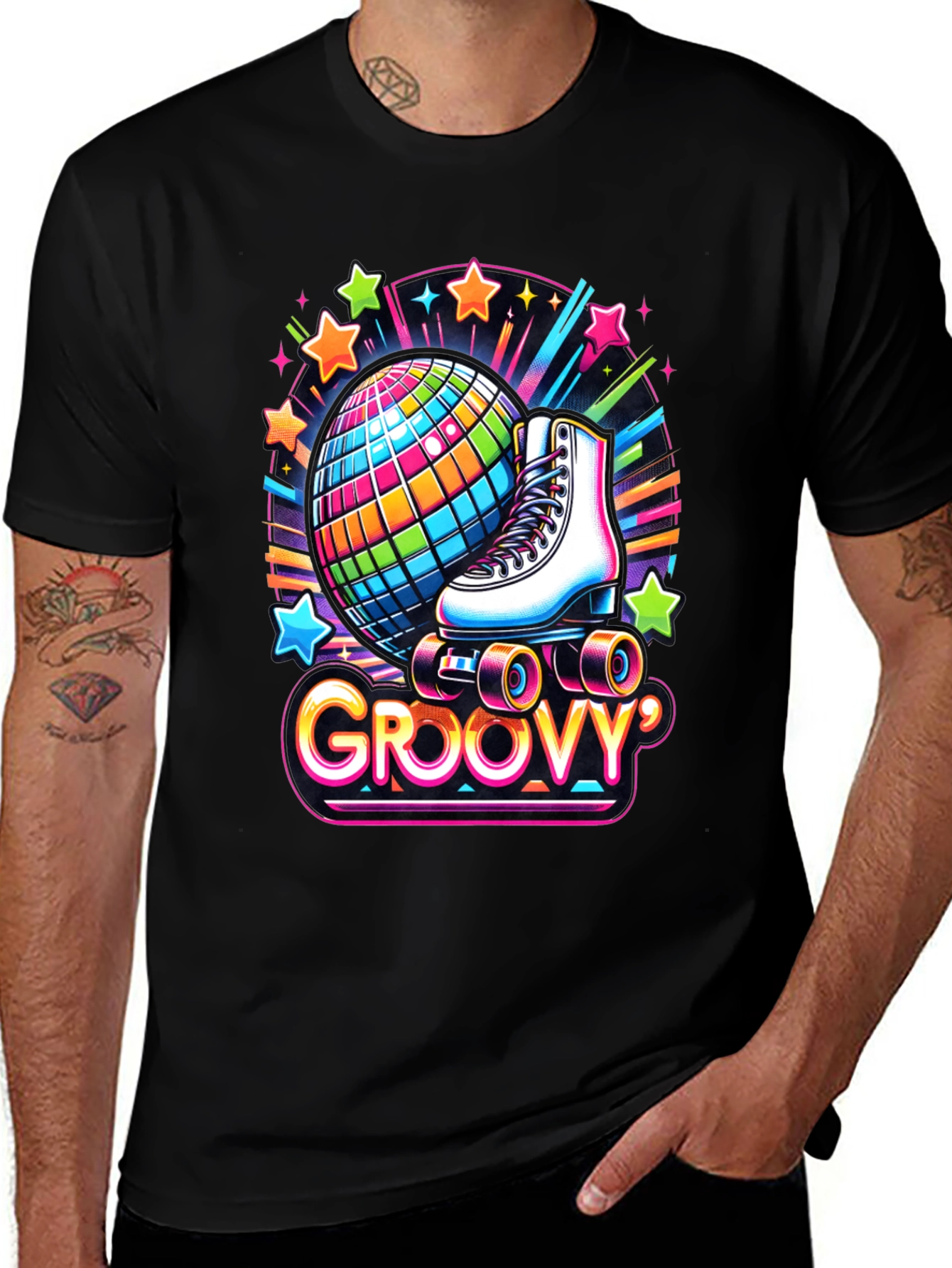 Groovy Roller Skate Disco Ball T-Shirt