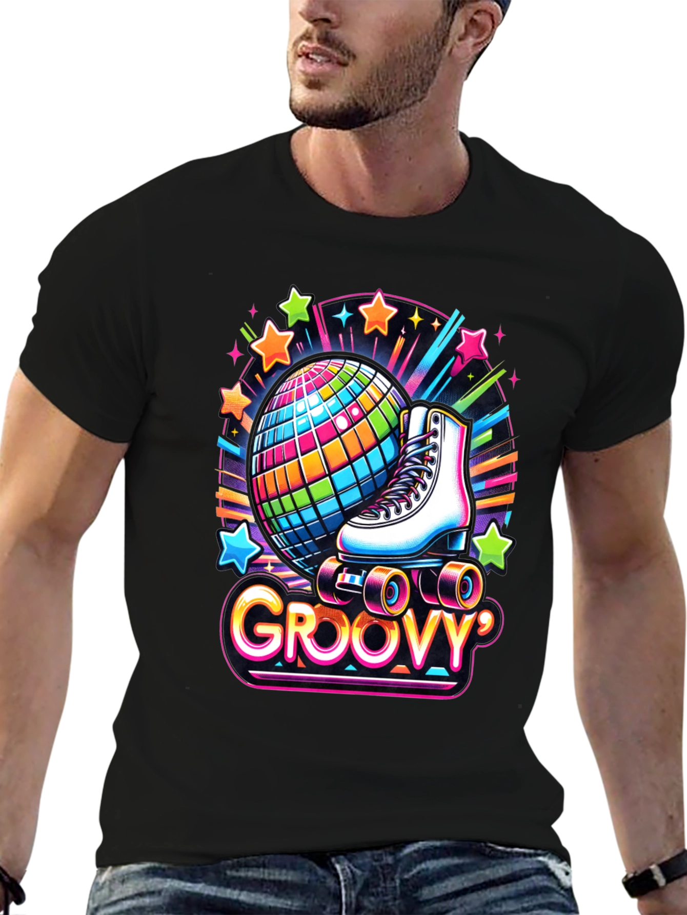 Groovy Roller Skate Disco Ball T-Shirt