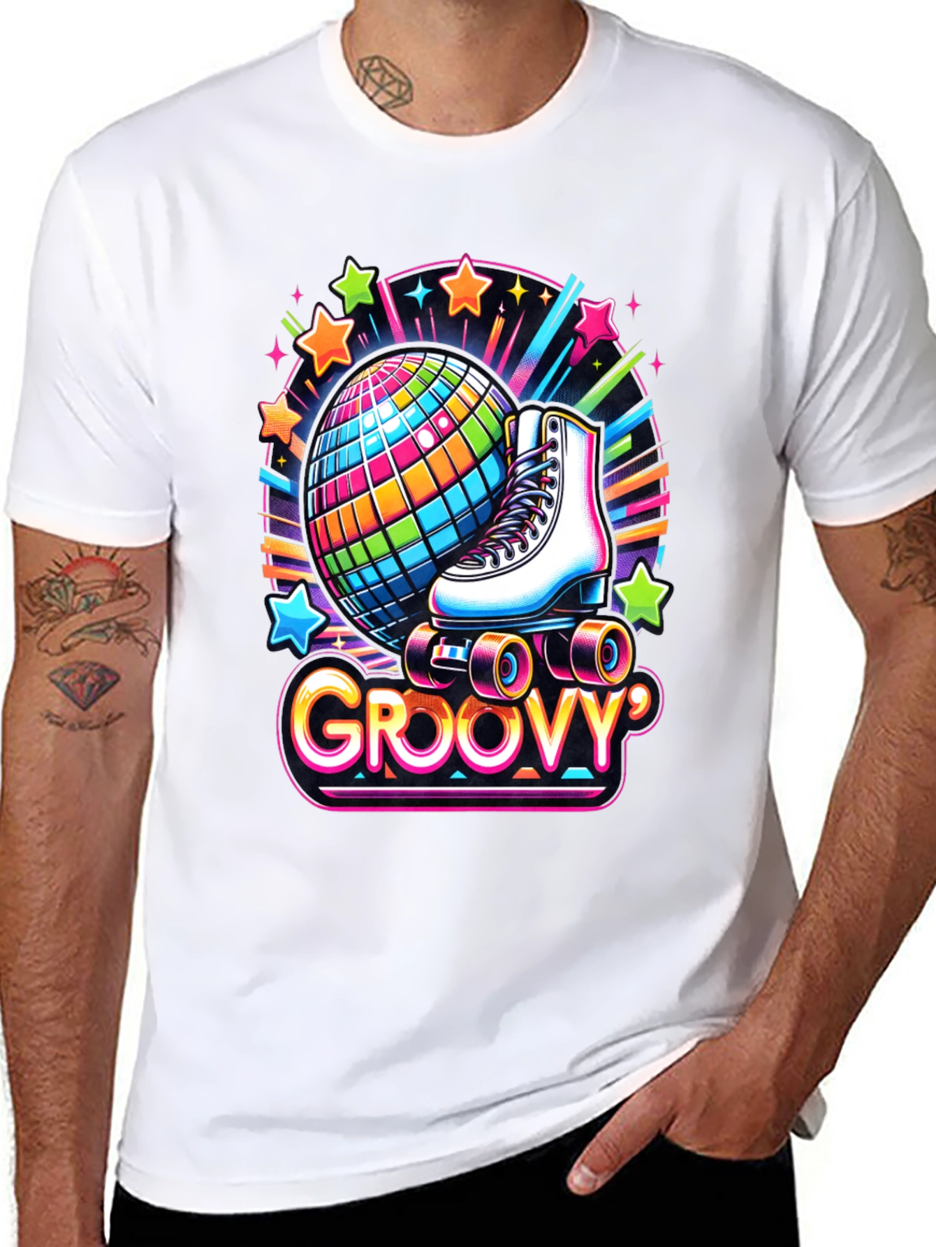 Groovy Roller Skate Disco Ball T-Shirt