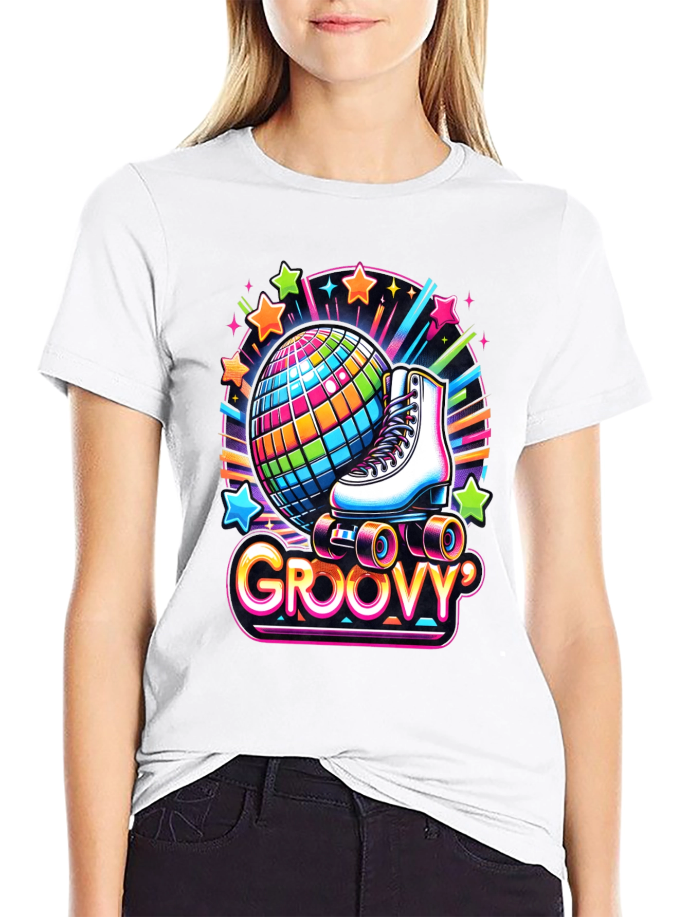 Groovy Roller Skate Disco Ball T-Shirt