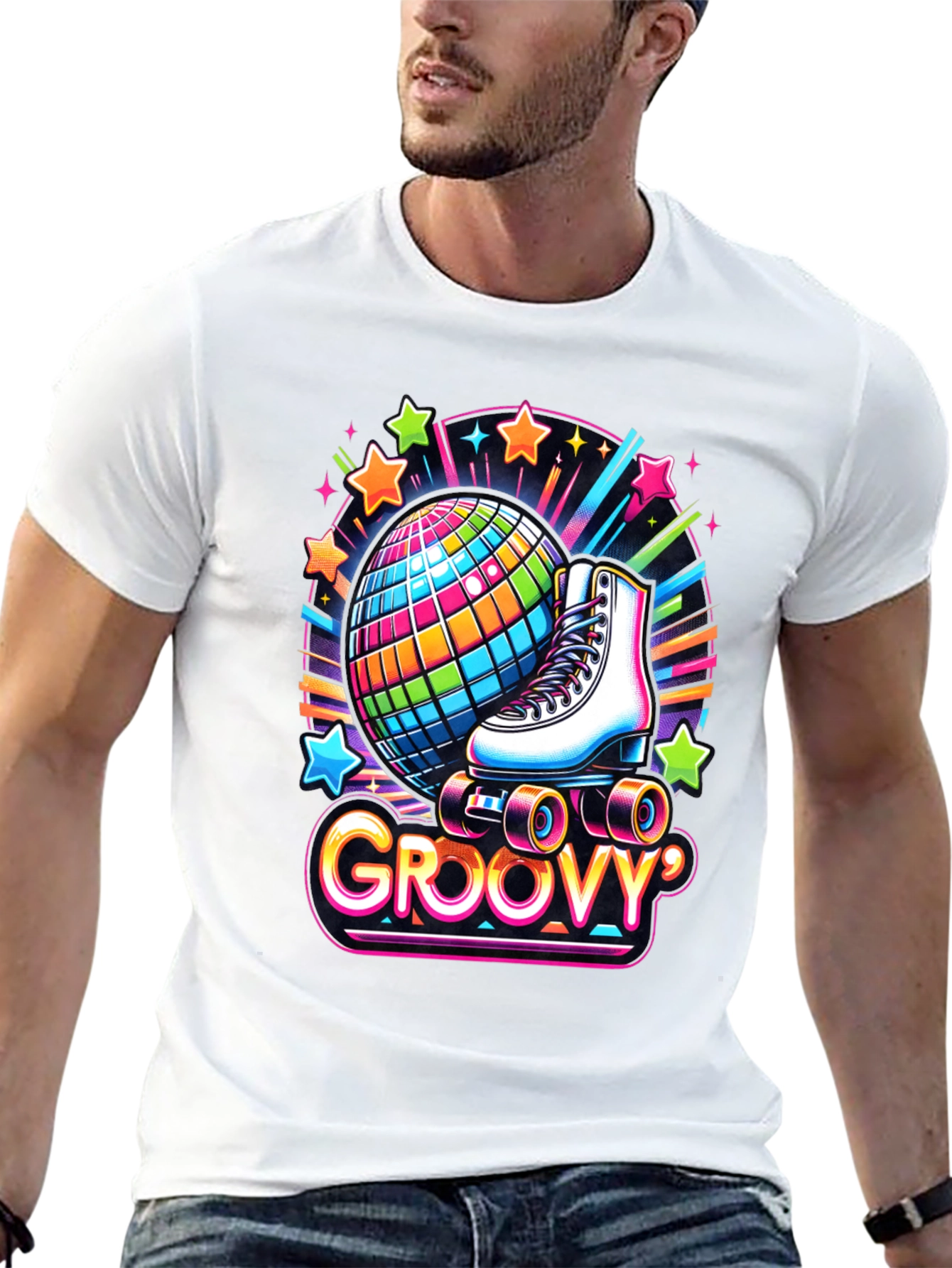 Groovy Roller Skate Disco Ball T-Shirt