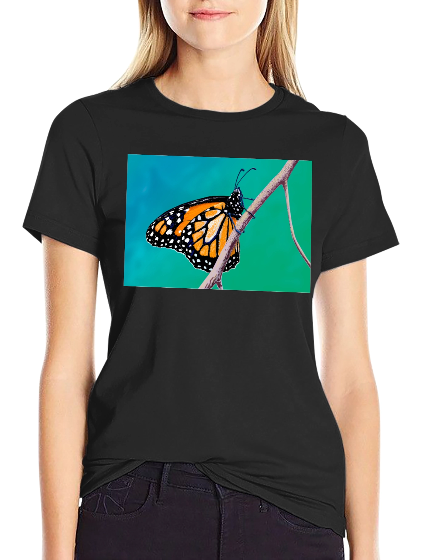 Monarch Butterfly T-Shirt - Black
