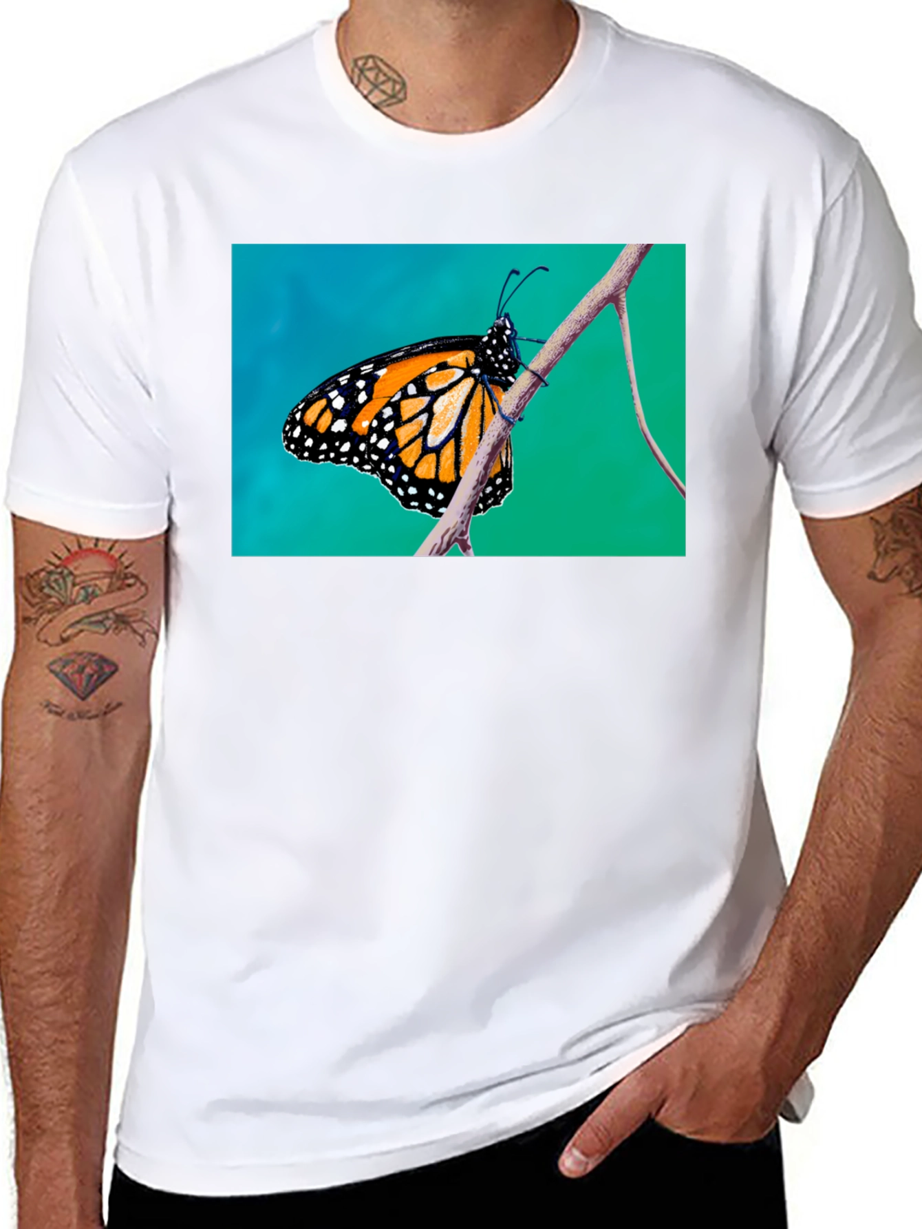 Monarch Butterfly T-Shirt - Black