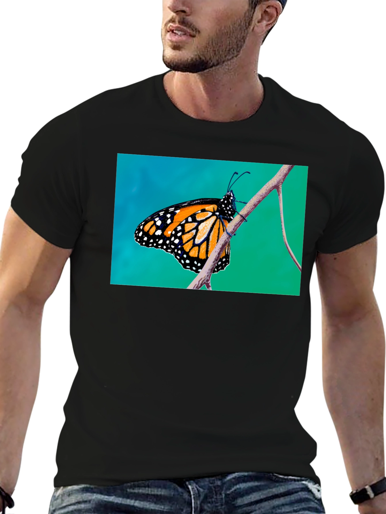 Monarch Butterfly T-Shirt - Black