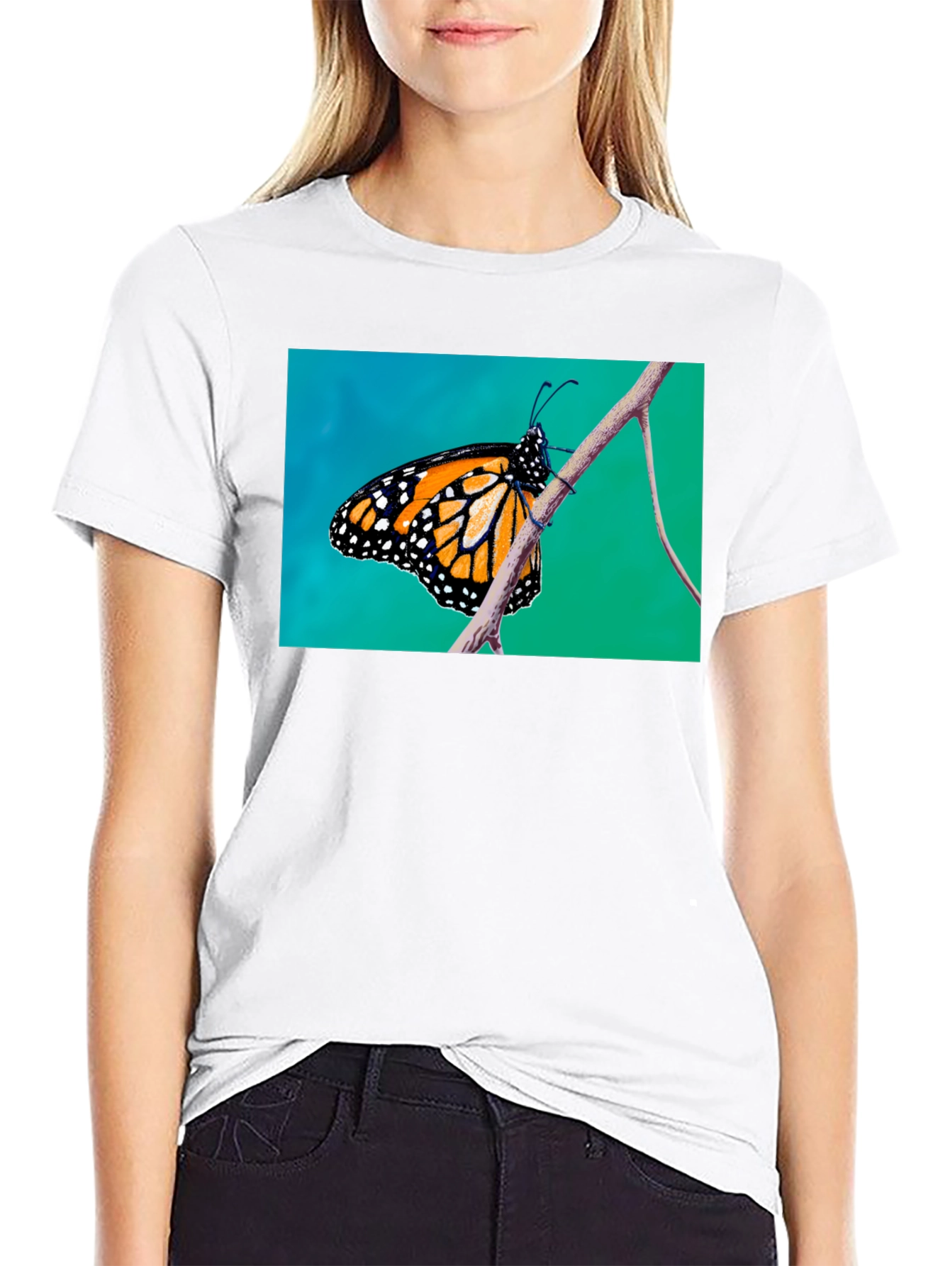 Monarch Butterfly T-Shirt - Black