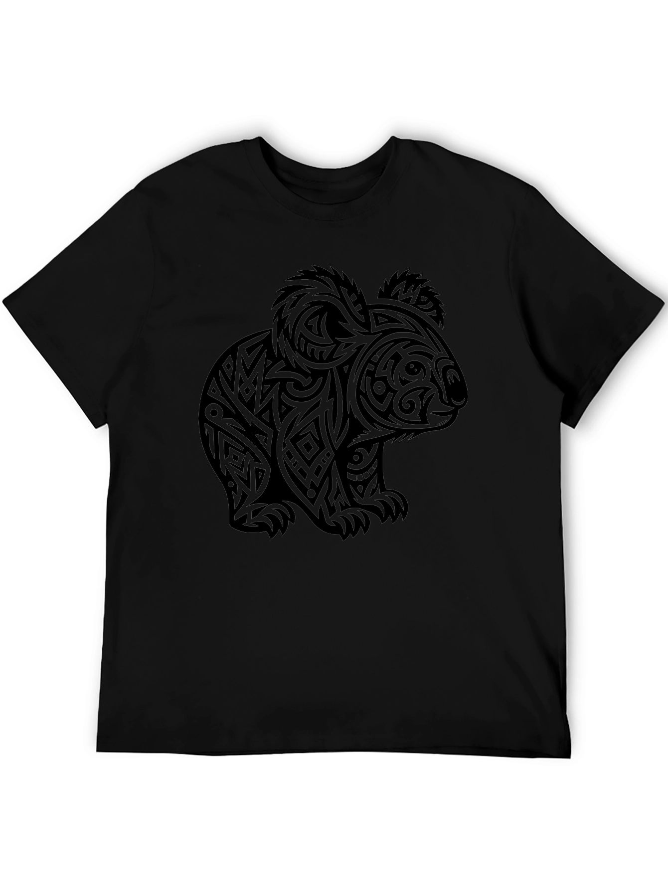 Tribal Koala Bear Graphic Tee - Black