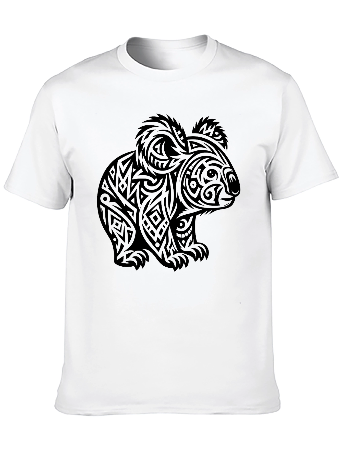 Tribal Koala Bear Graphic Tee - Black