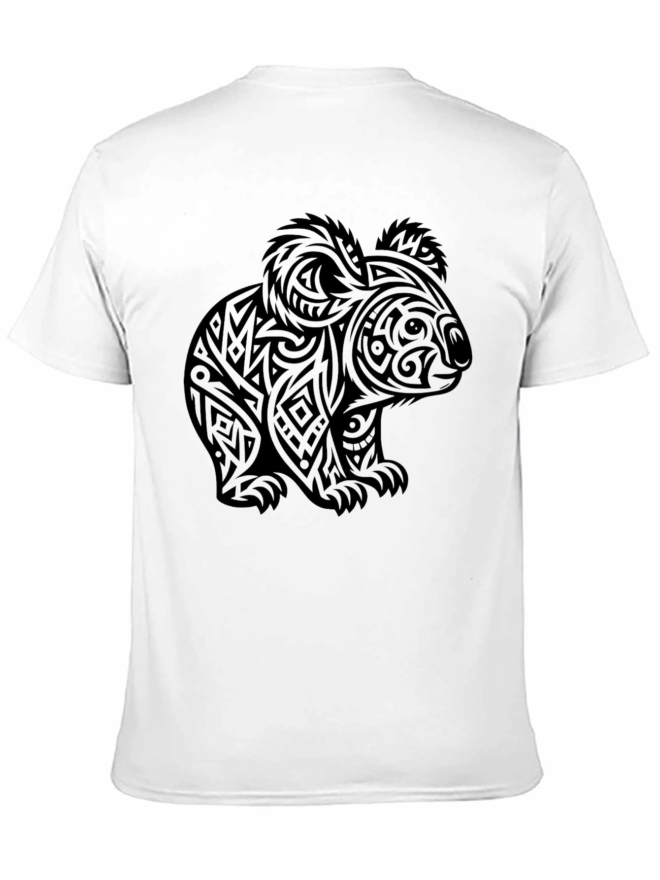 Tribal Koala Bear Graphic Tee - Black