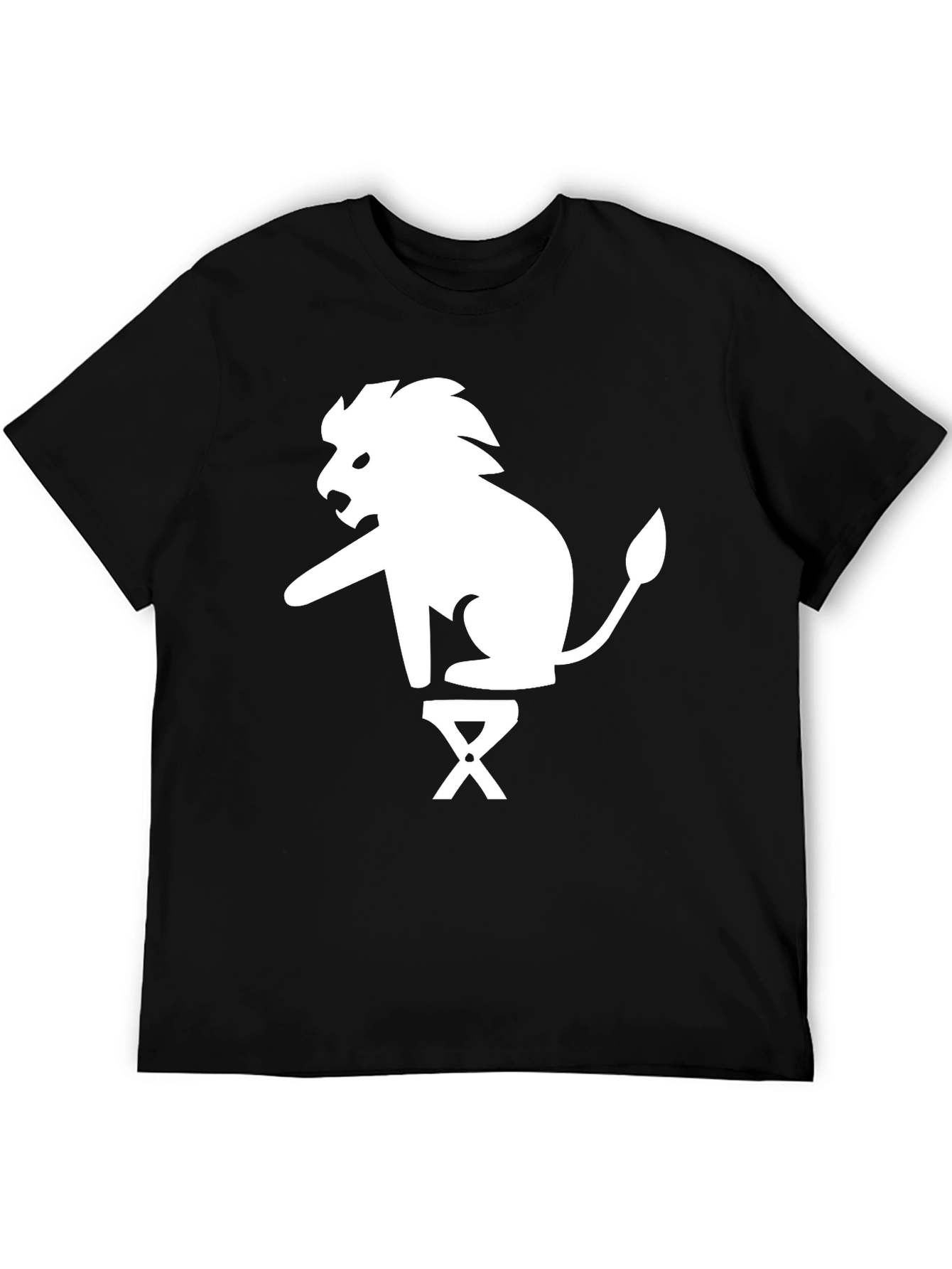 Lion on Stool Graphic Tee - Black