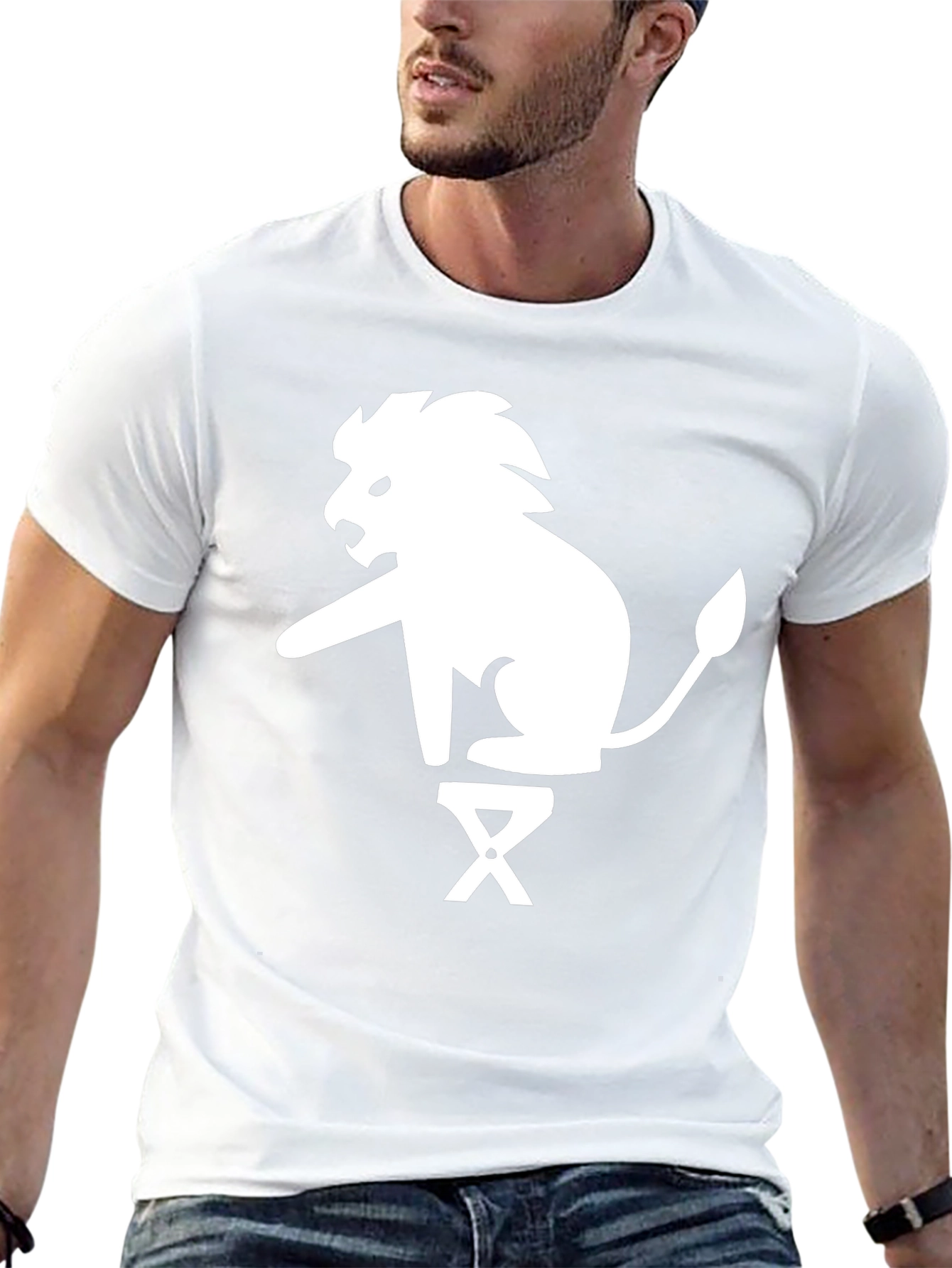 Lion on Stool Graphic Tee - Black