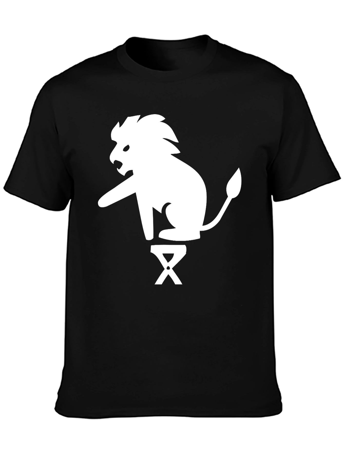 Lion on Stool Graphic Tee - Black