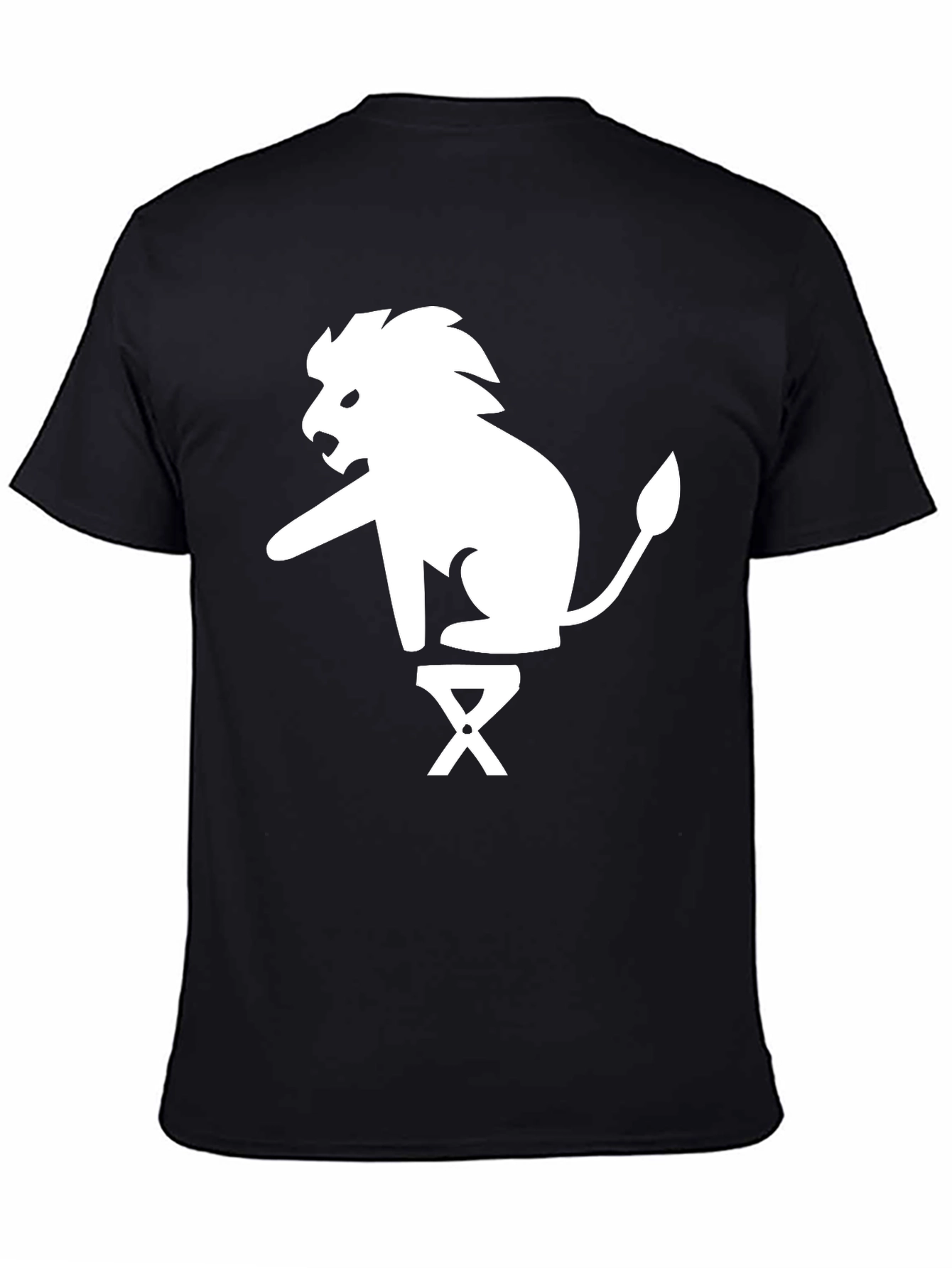 Lion on Stool Graphic Tee - Black