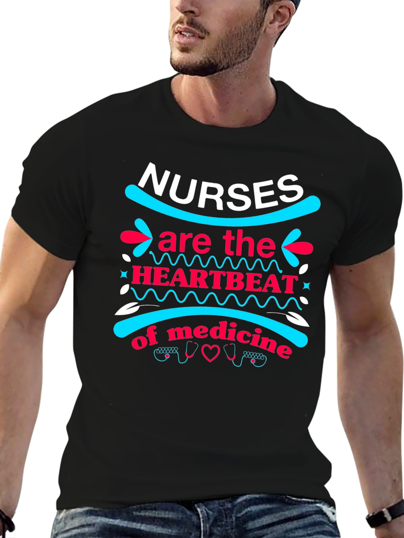 Nurses Heartbeat of Medicine Graphic Tee