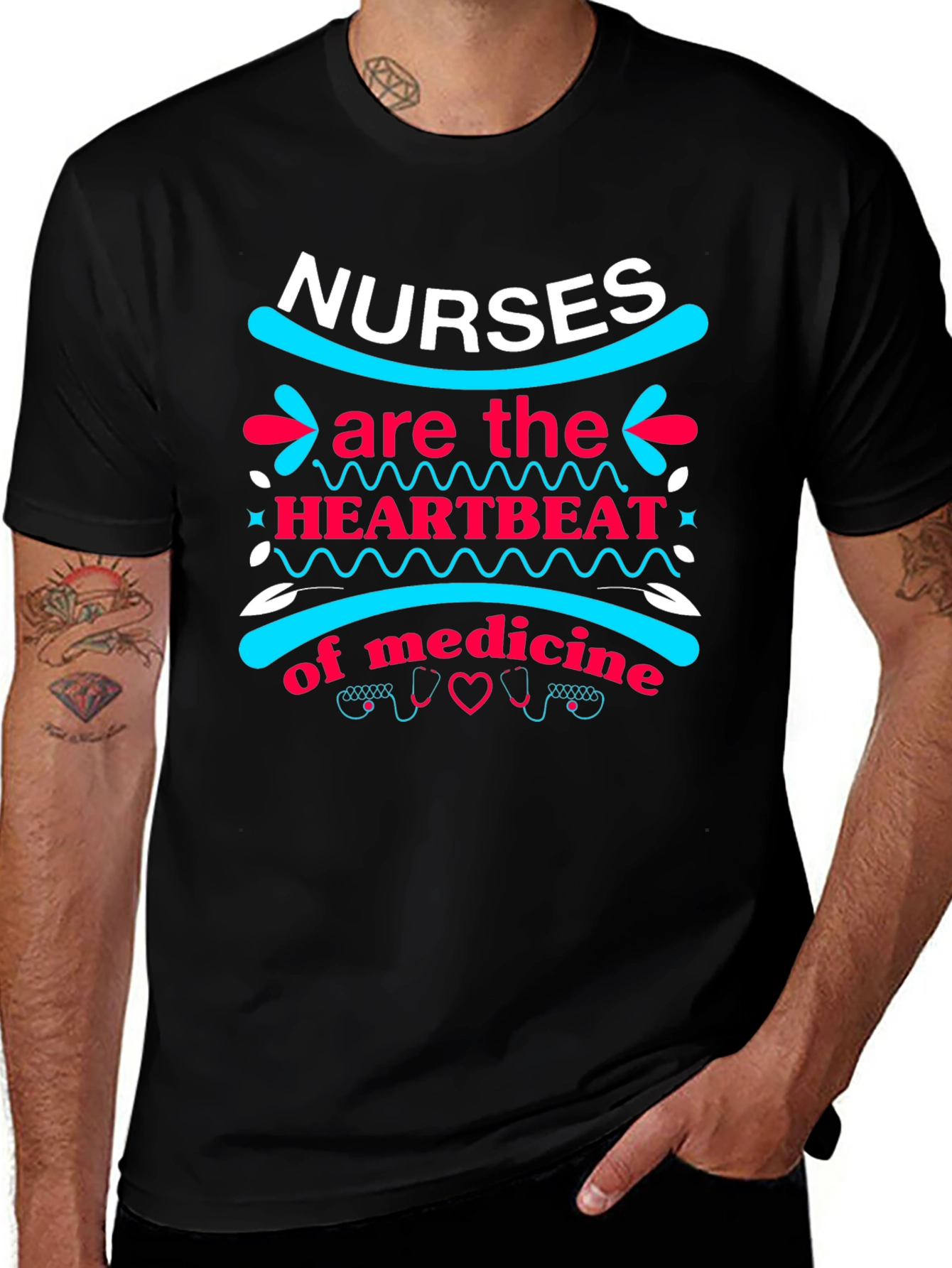 Nurses Heartbeat of Medicine Graphic Tee