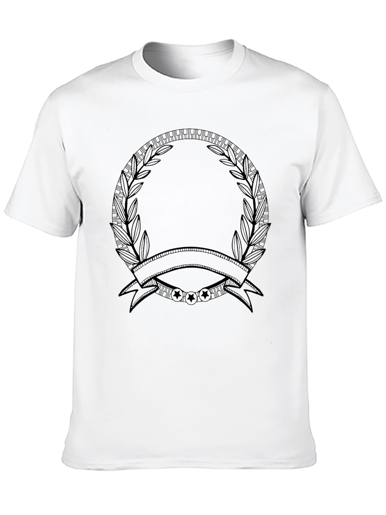 Mens Graphic Tee - Laurel Wreath & Banner Design