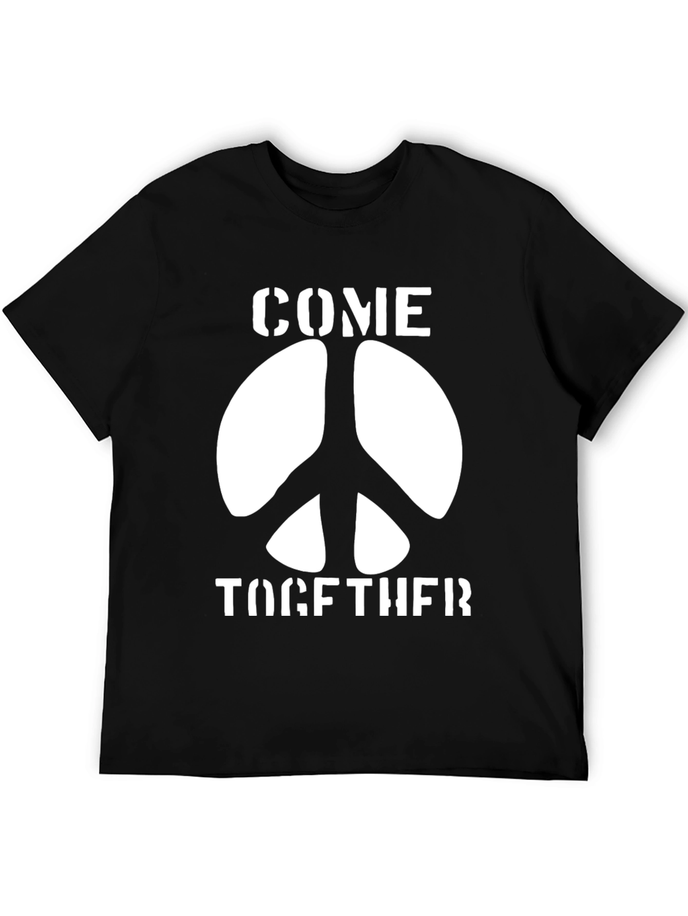 Come Together Peace Sign Graphic Tee - Black