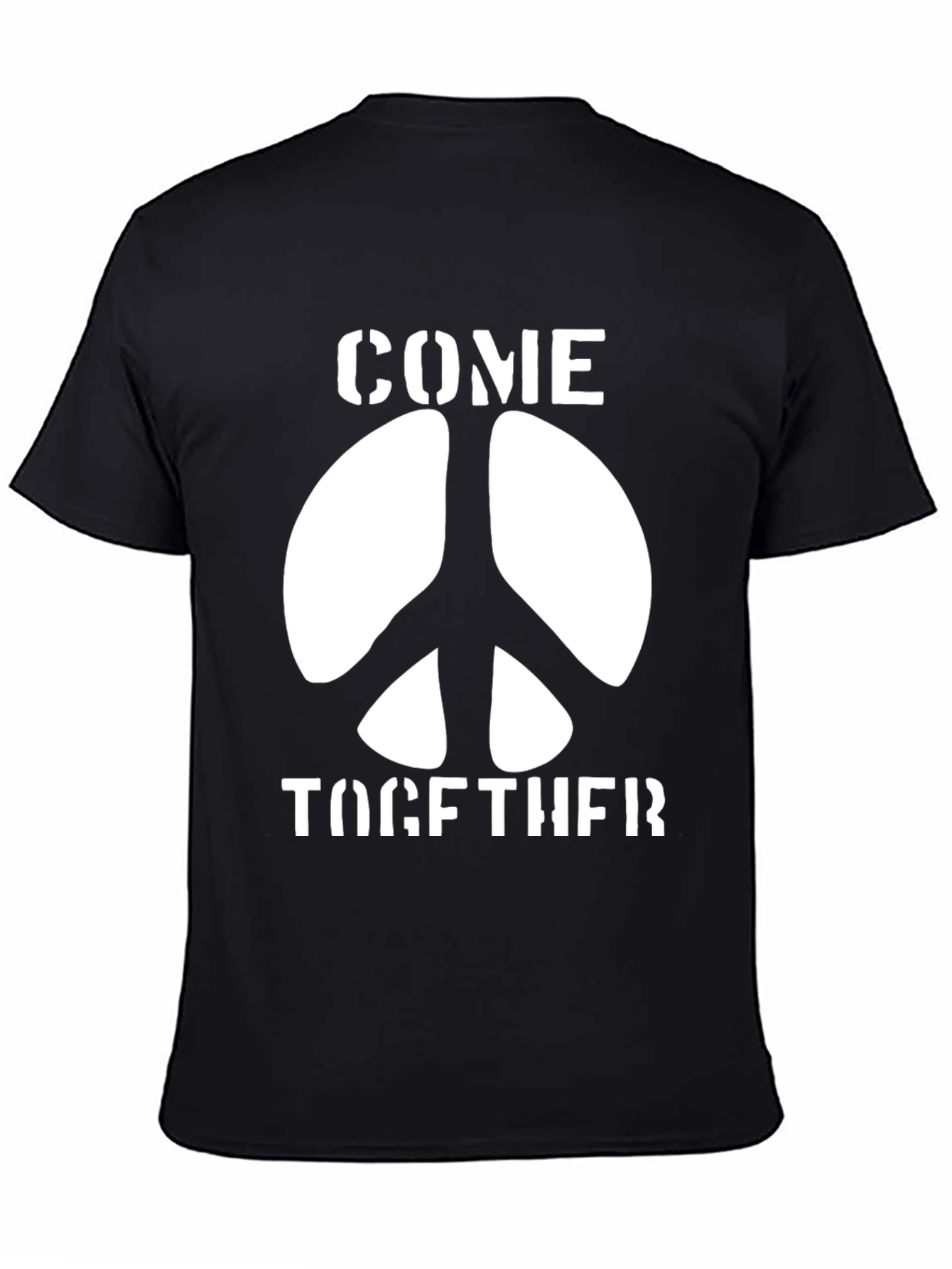 Come Together Peace Sign Graphic Tee - Black