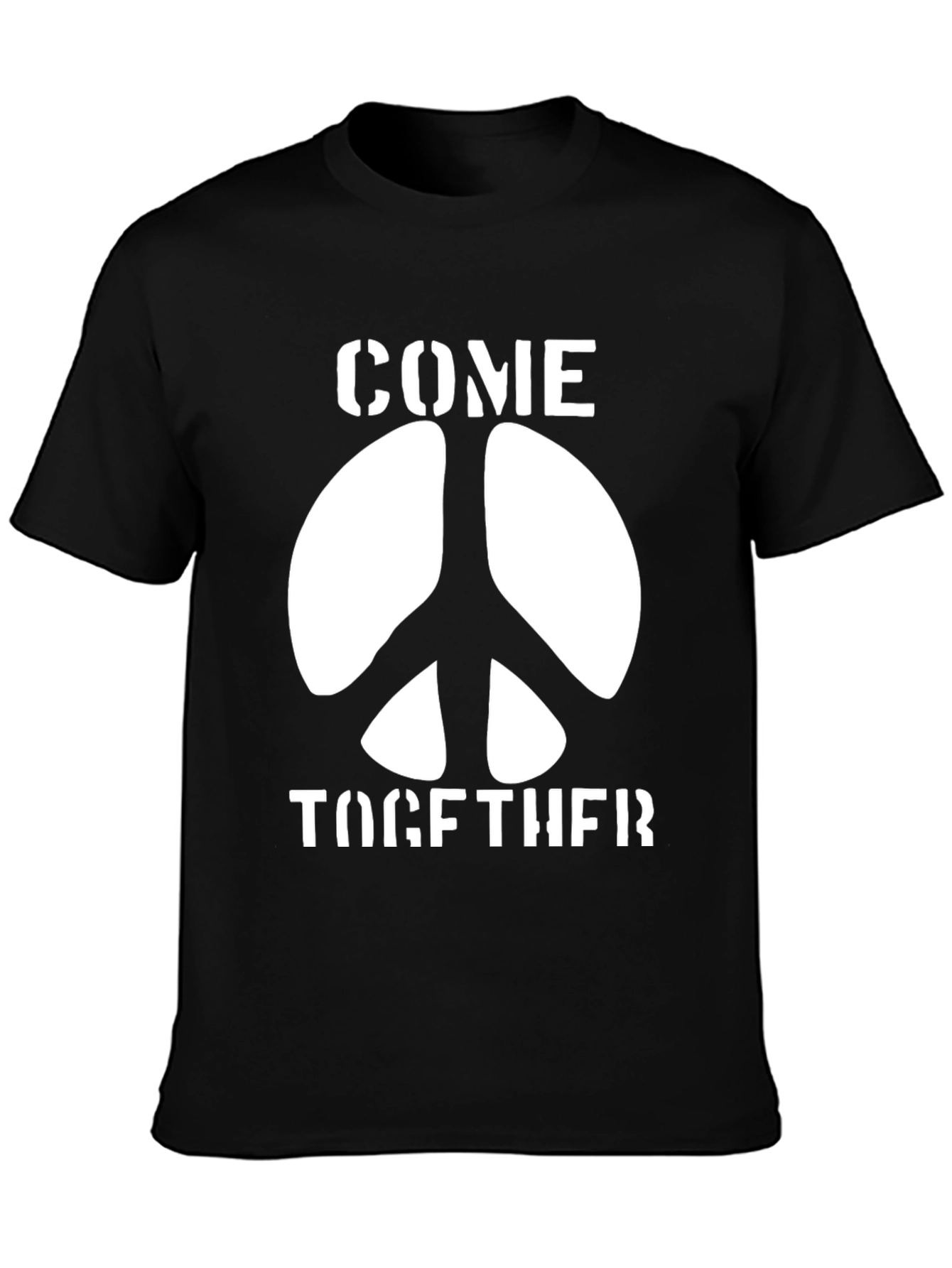 Come Together Peace Sign Graphic Tee - Black