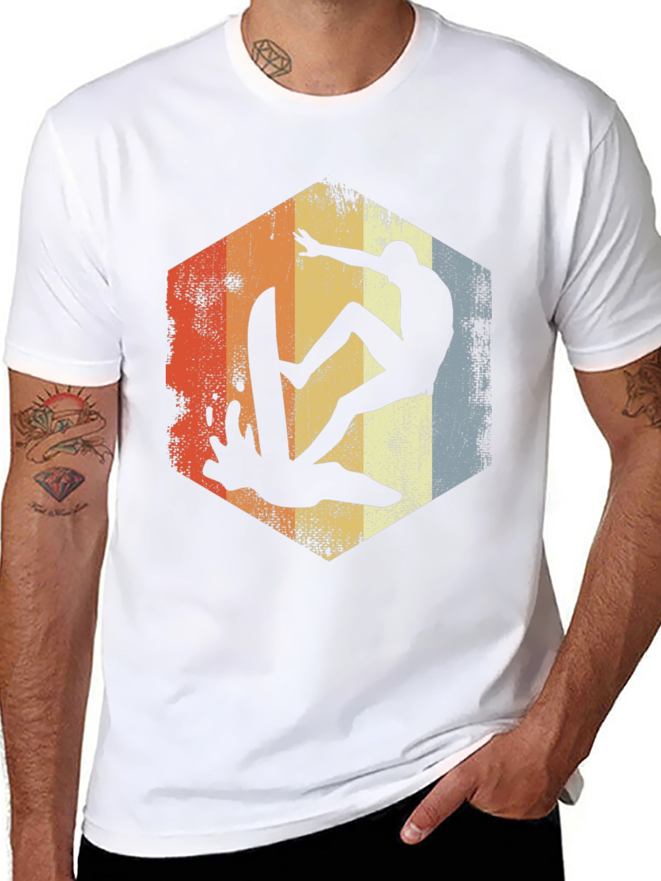 Retro Surfer Graphic Tee - Black Cotton