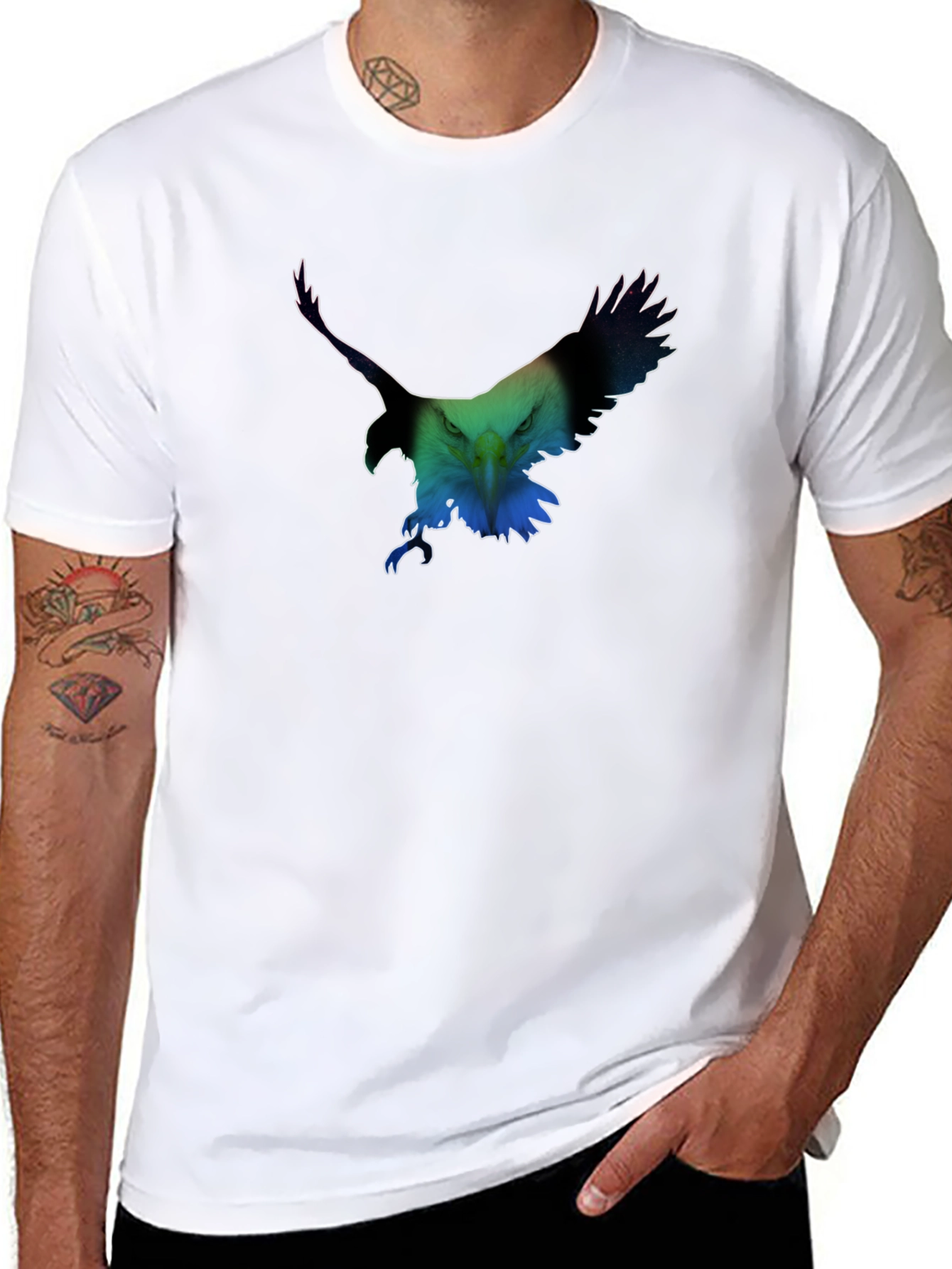 Eagle Graphic Print Crew Neck T-Shirt
