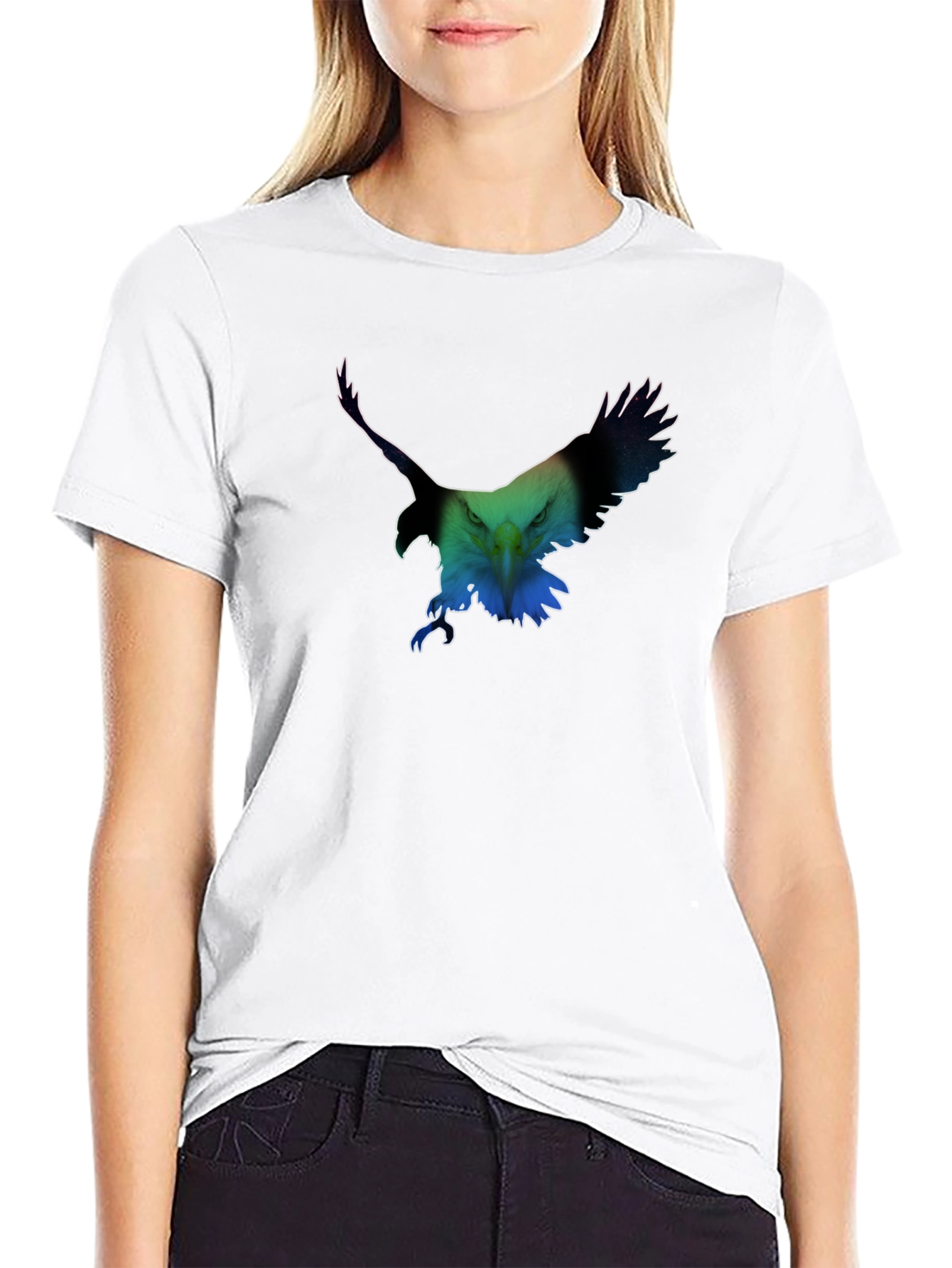 Eagle Graphic Print Crew Neck T-Shirt